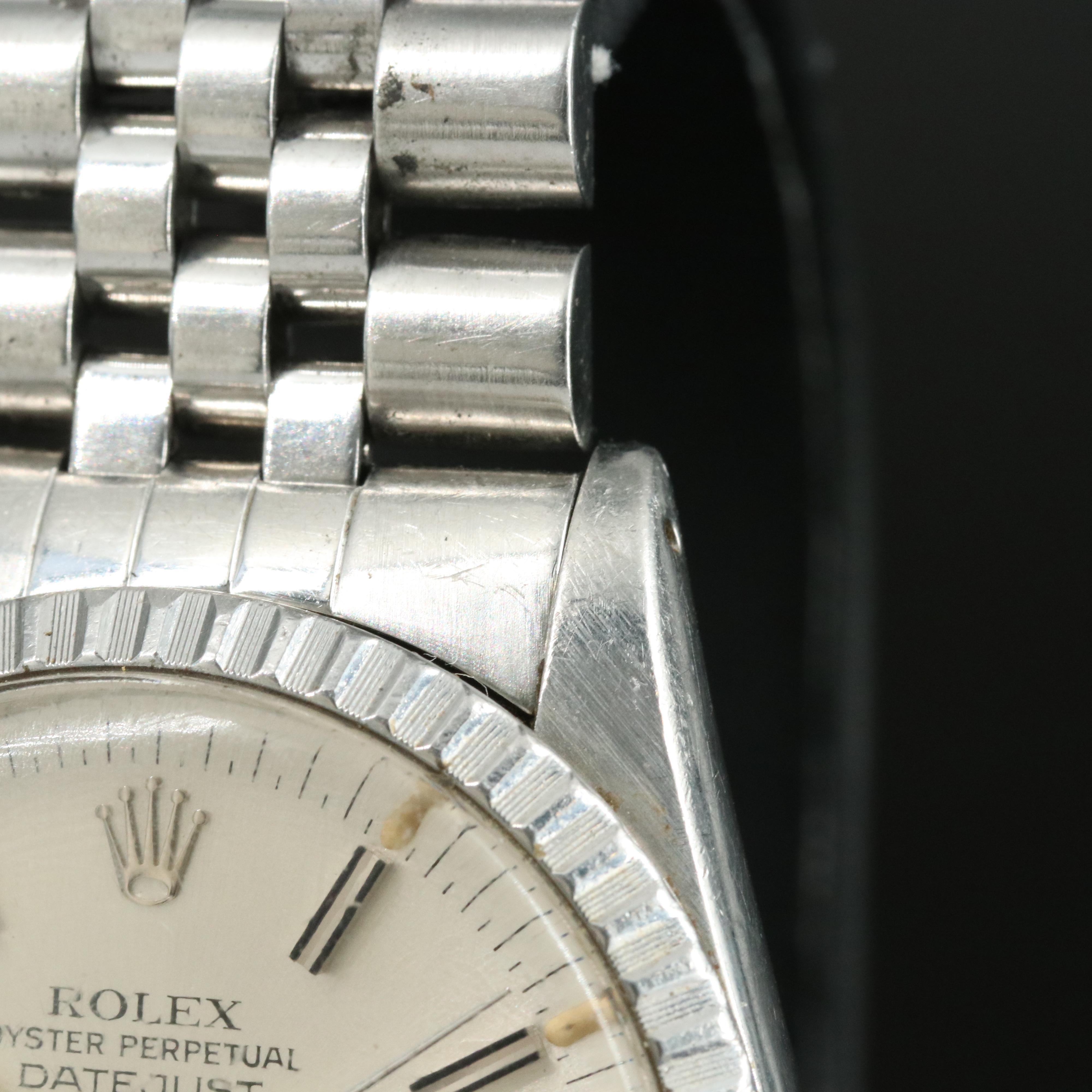 1980 Rolex Datejust Engine Turned Bezel Watch