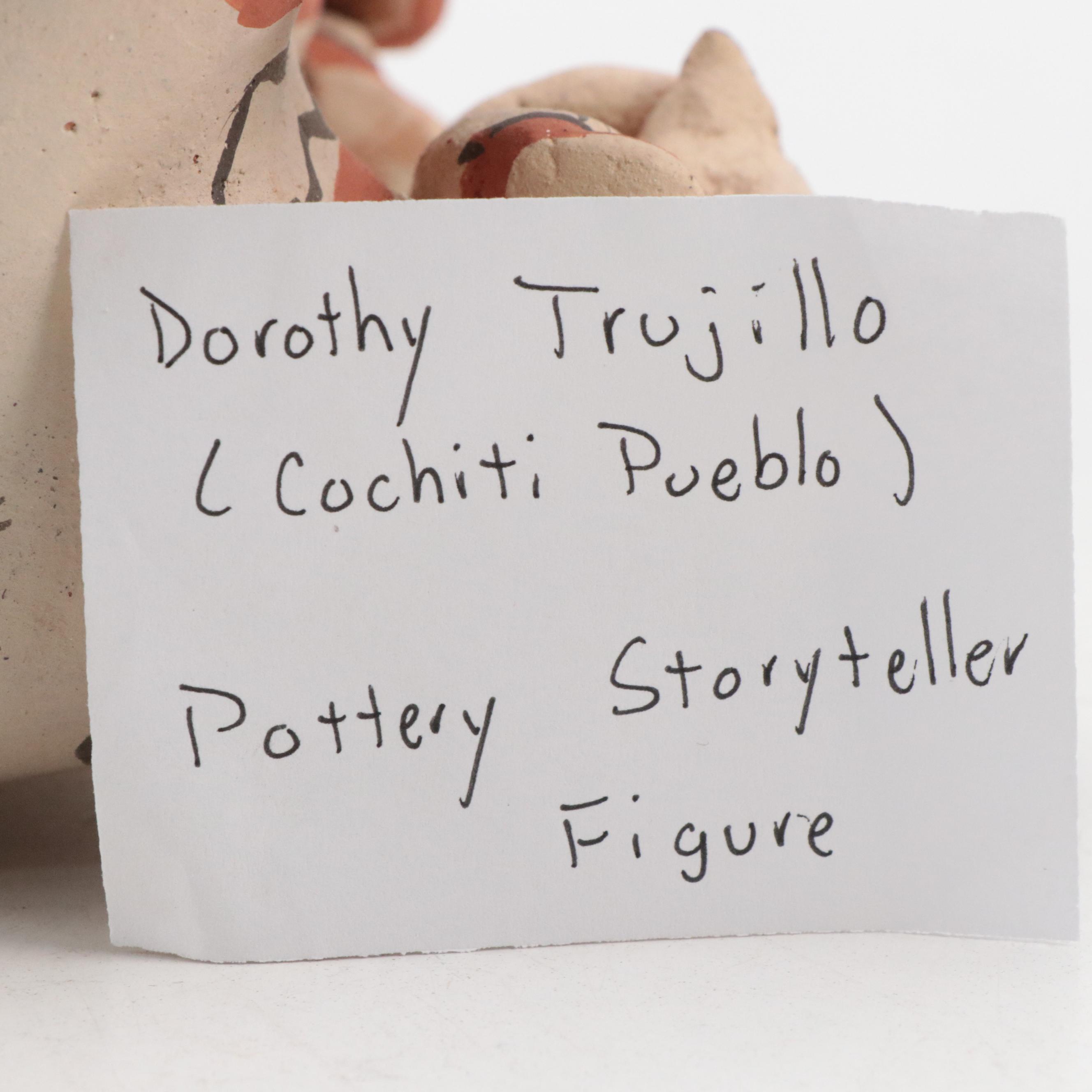 Dorothy Trujillo Cochiti Pueblo Hand-Painted Storyteller Figure