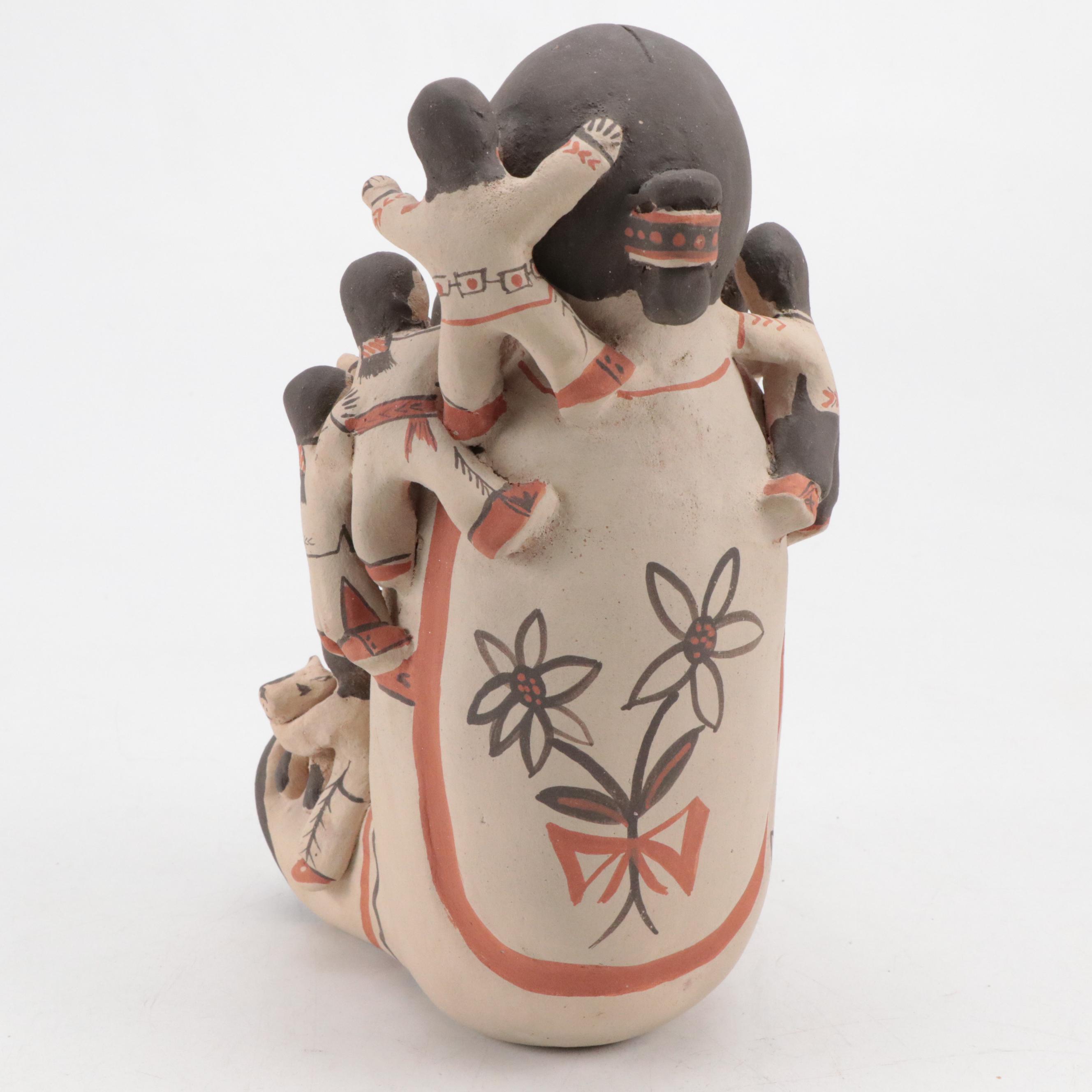 Dorothy Trujillo Cochiti Pueblo Hand-Painted Storyteller Figure