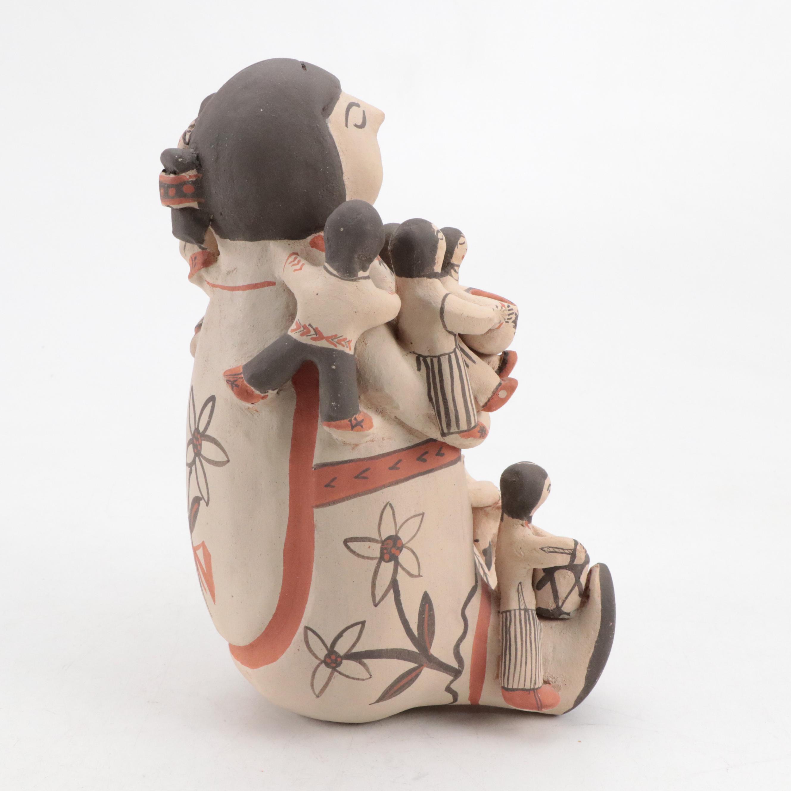 Dorothy Trujillo Cochiti Pueblo Hand-Painted Storyteller Figure