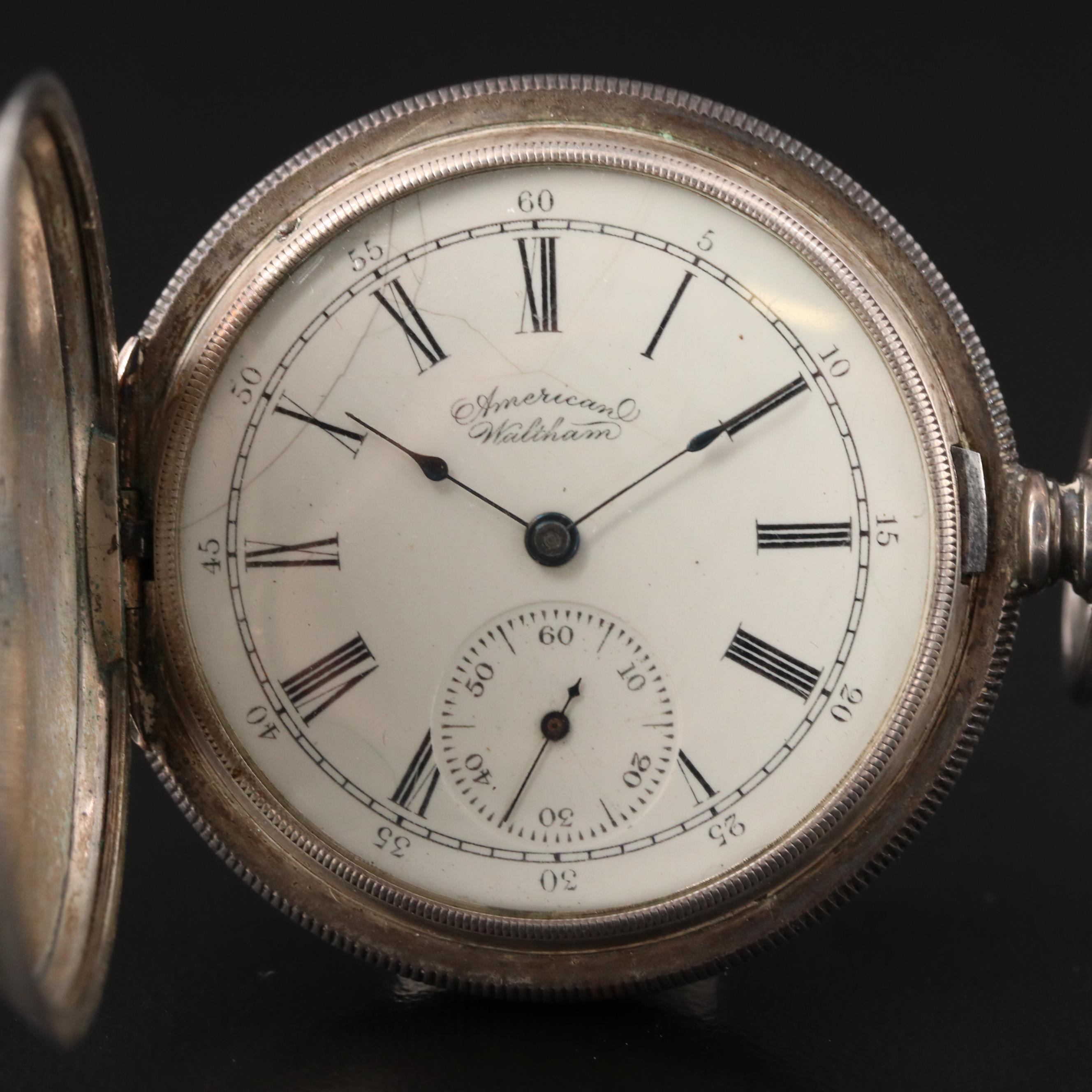 American Waltham Coin Silver Pocket Watch