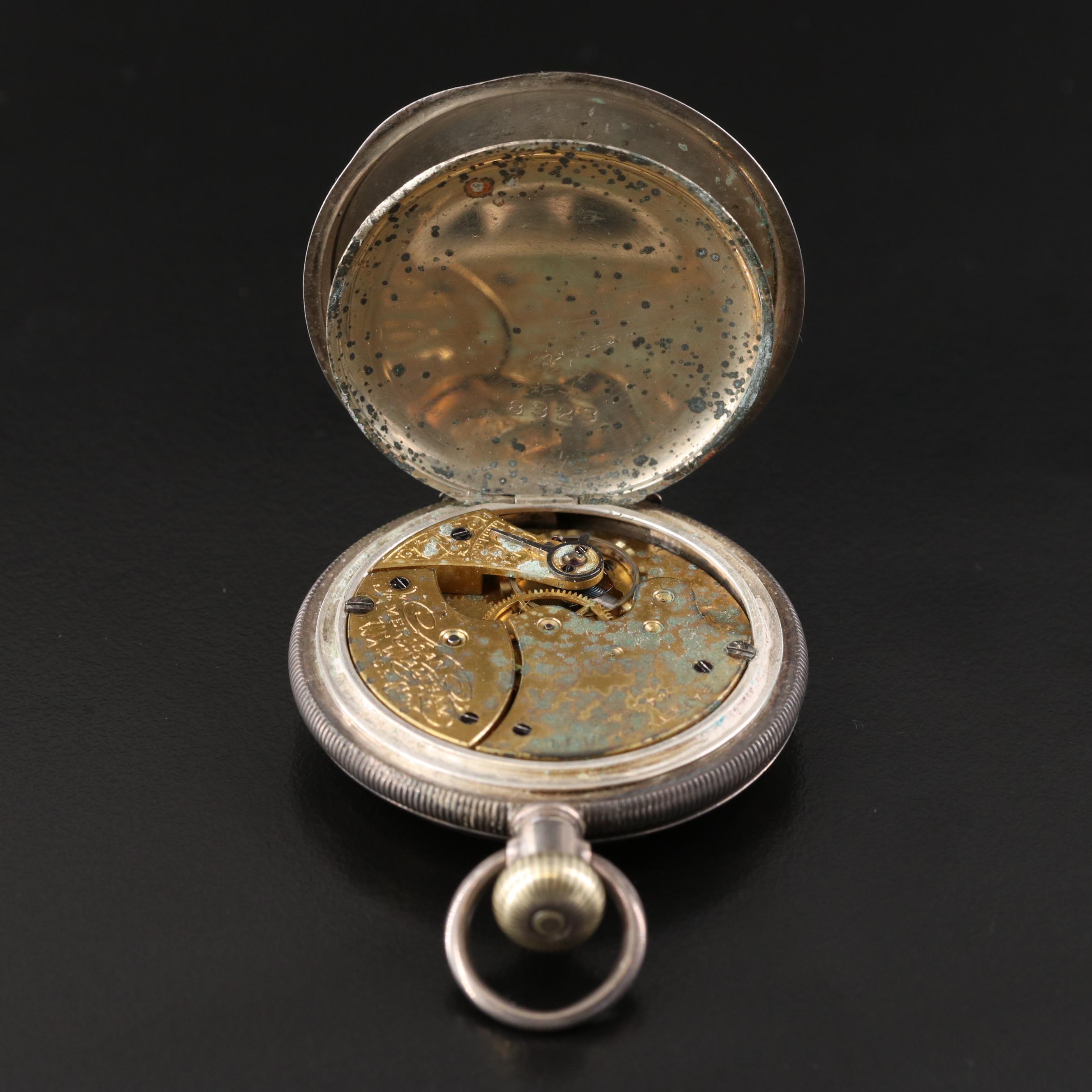 American Waltham Coin Silver Pocket Watch