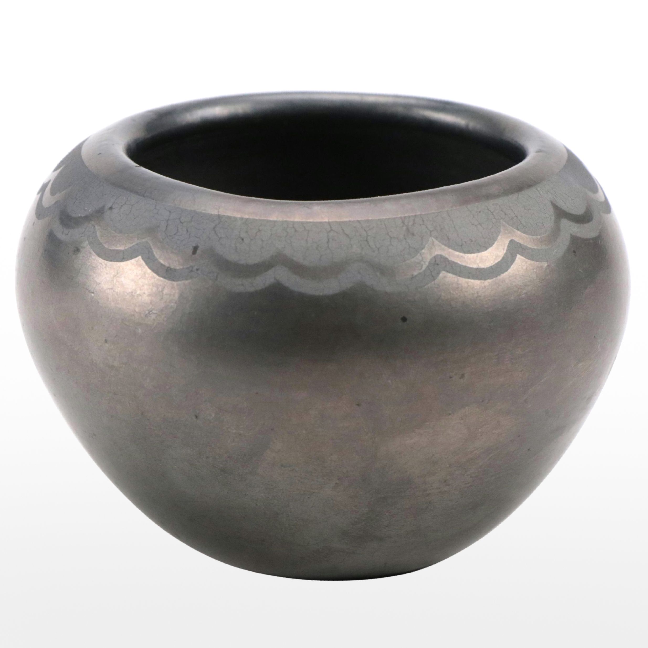 Donicia Tafoya San Ildefonso Pueblo Blackware Pottery Olla