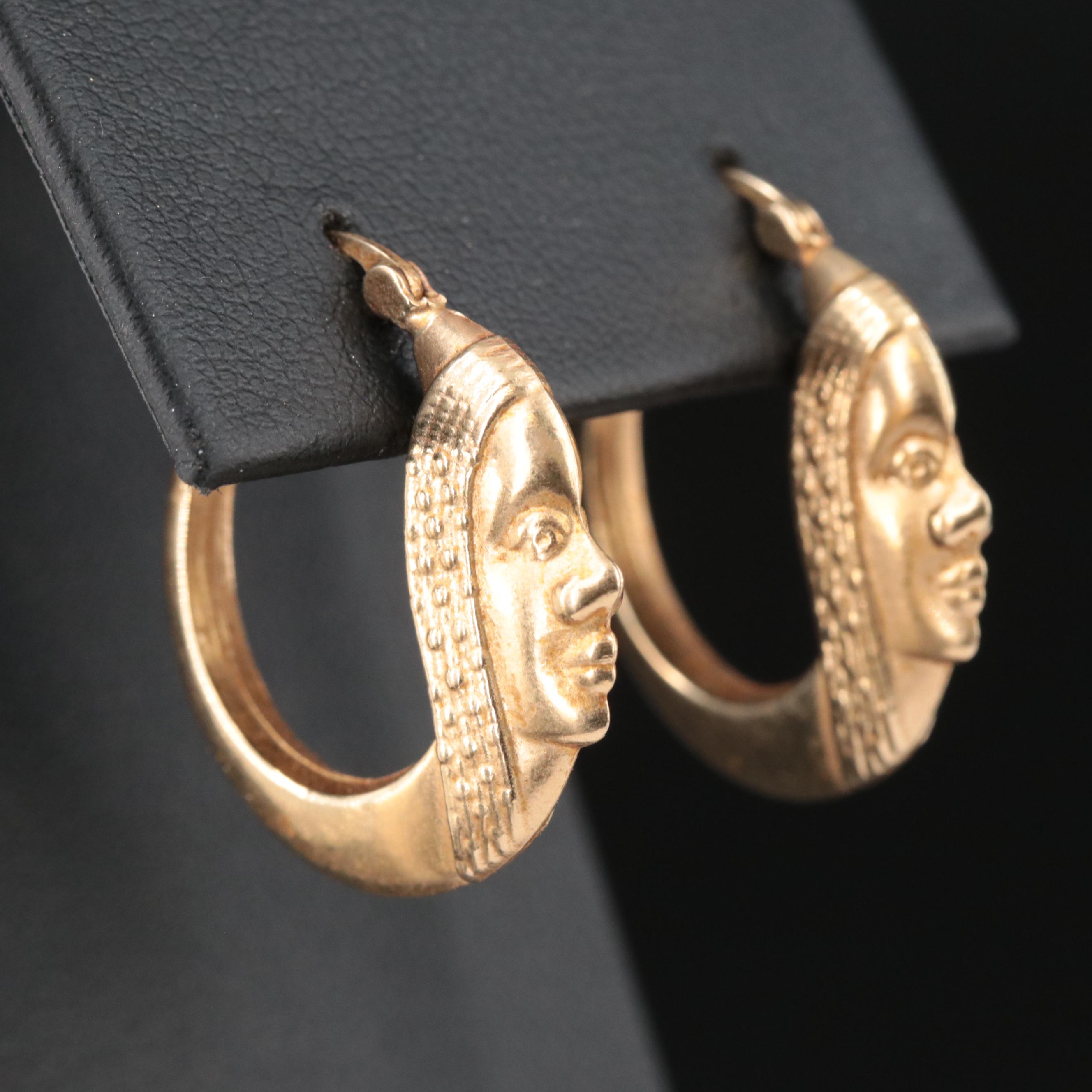 14K Figural Hoops