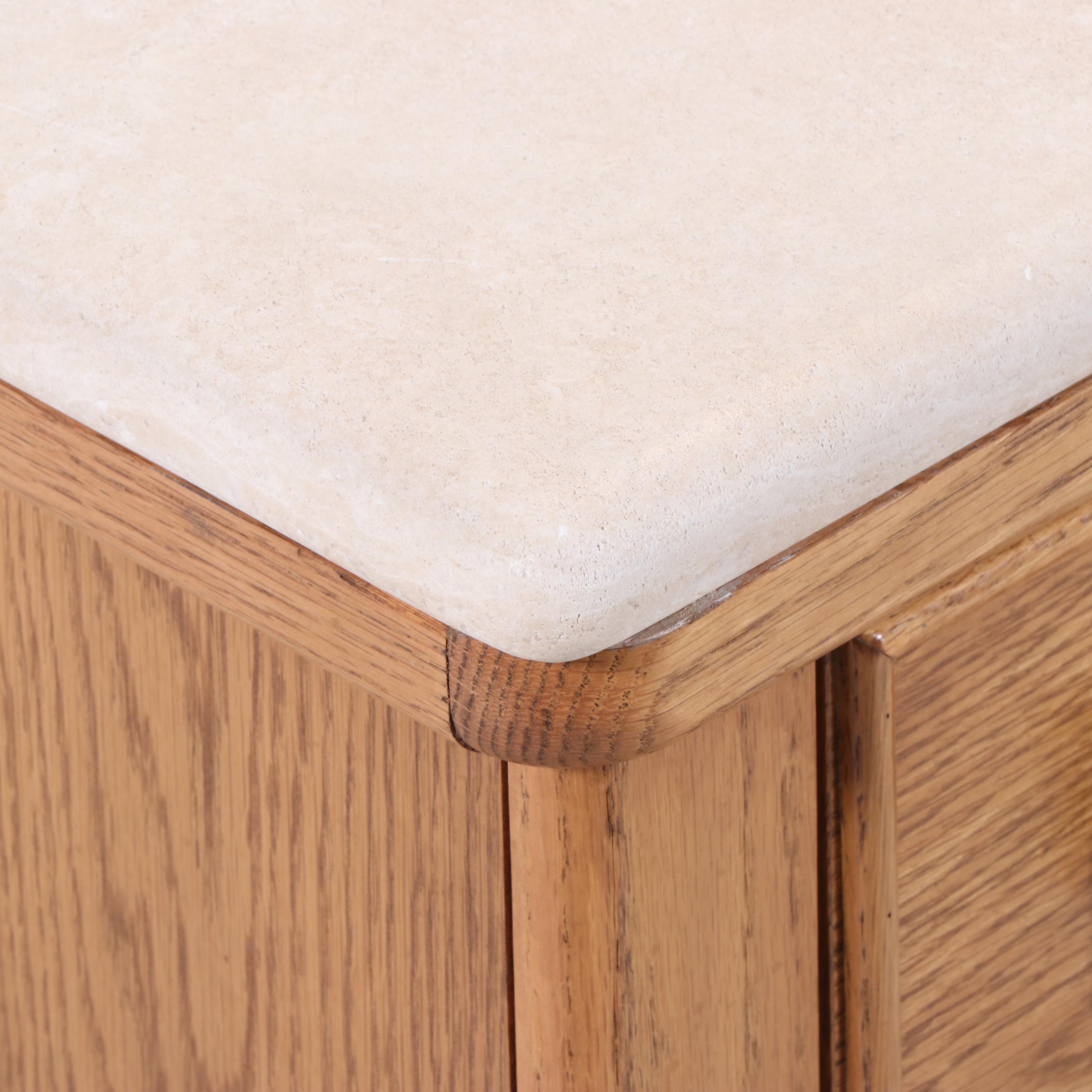 Lane Art Deco Style Oak and Composite Top Three-Drawer Chest