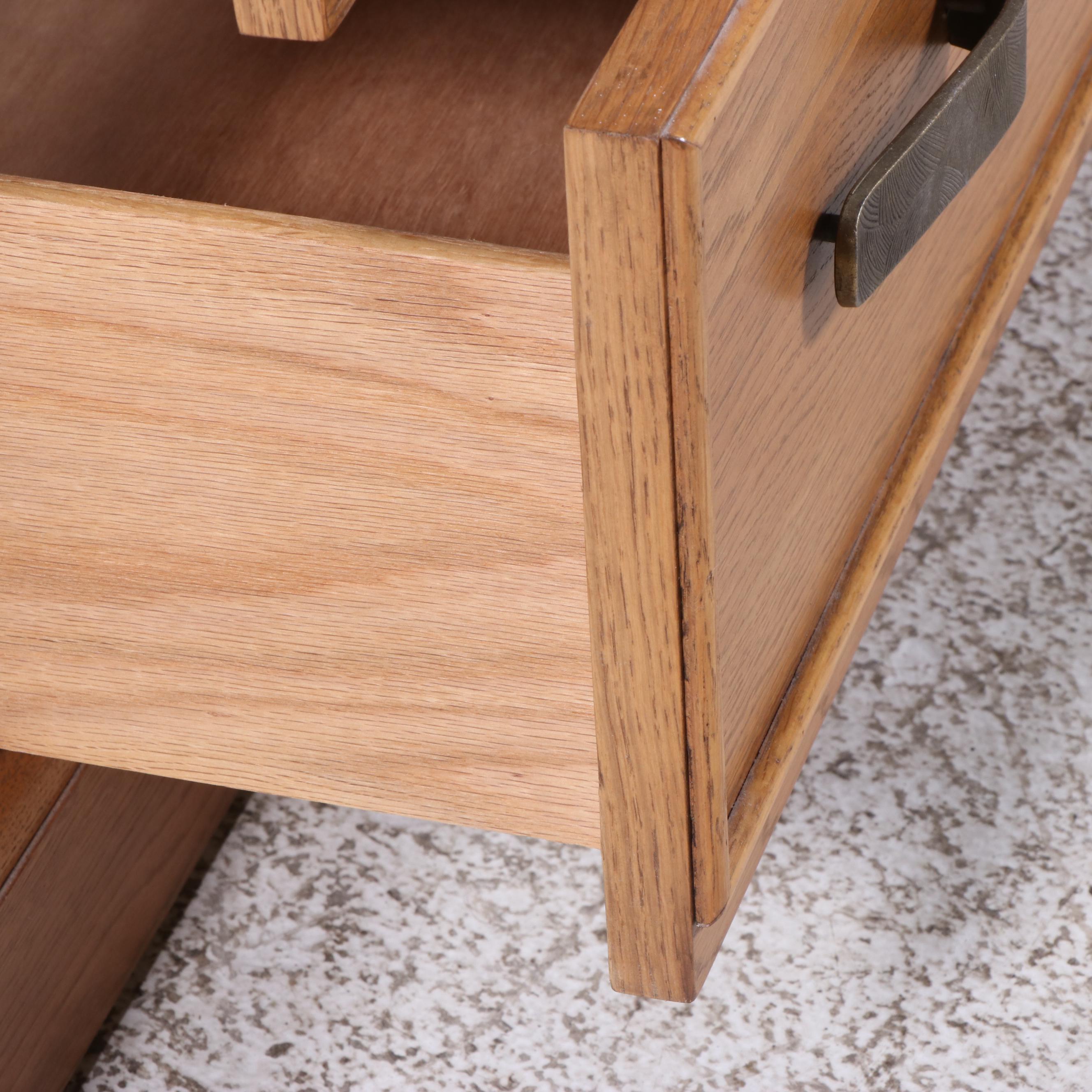 Lane Art Deco Style Oak and Composite Top Three-Drawer Chest