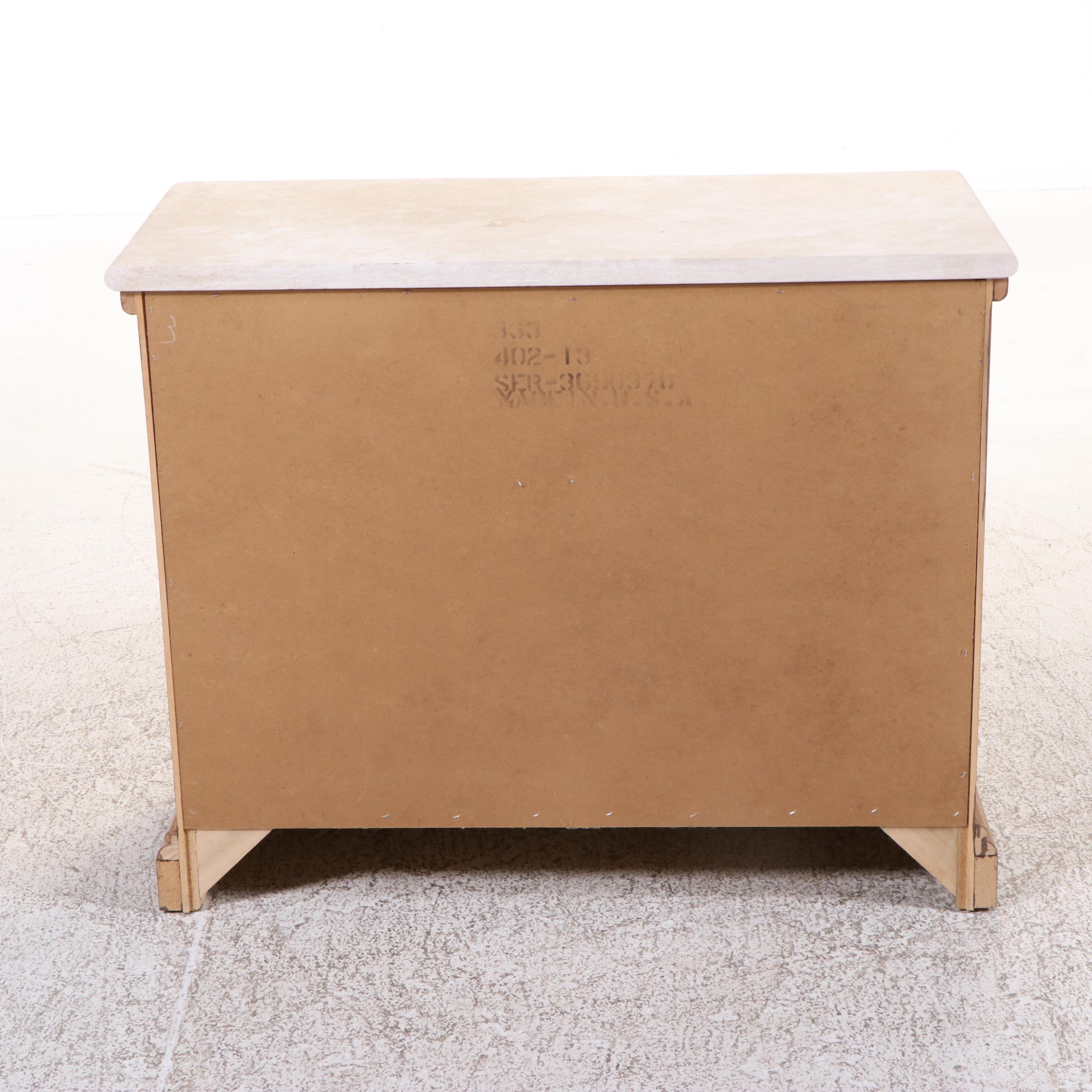 Lane Art Deco Style Oak and Composite Top Three-Drawer Chest