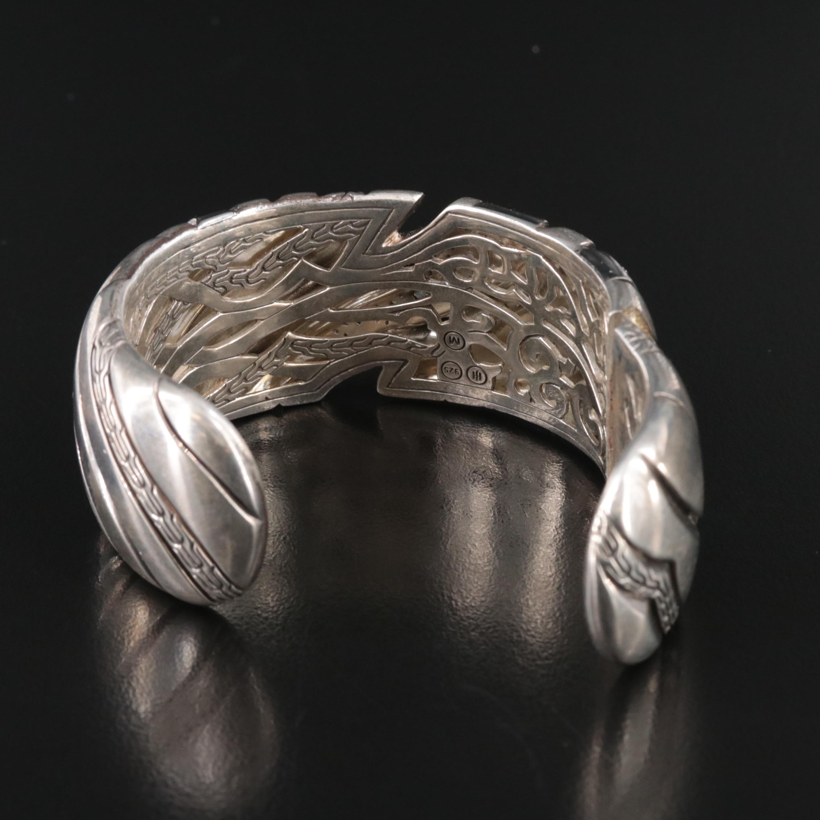 John Hardy Lahar Sterling and 0.47 CTW Diamond Hinged Cuff Bracelet
