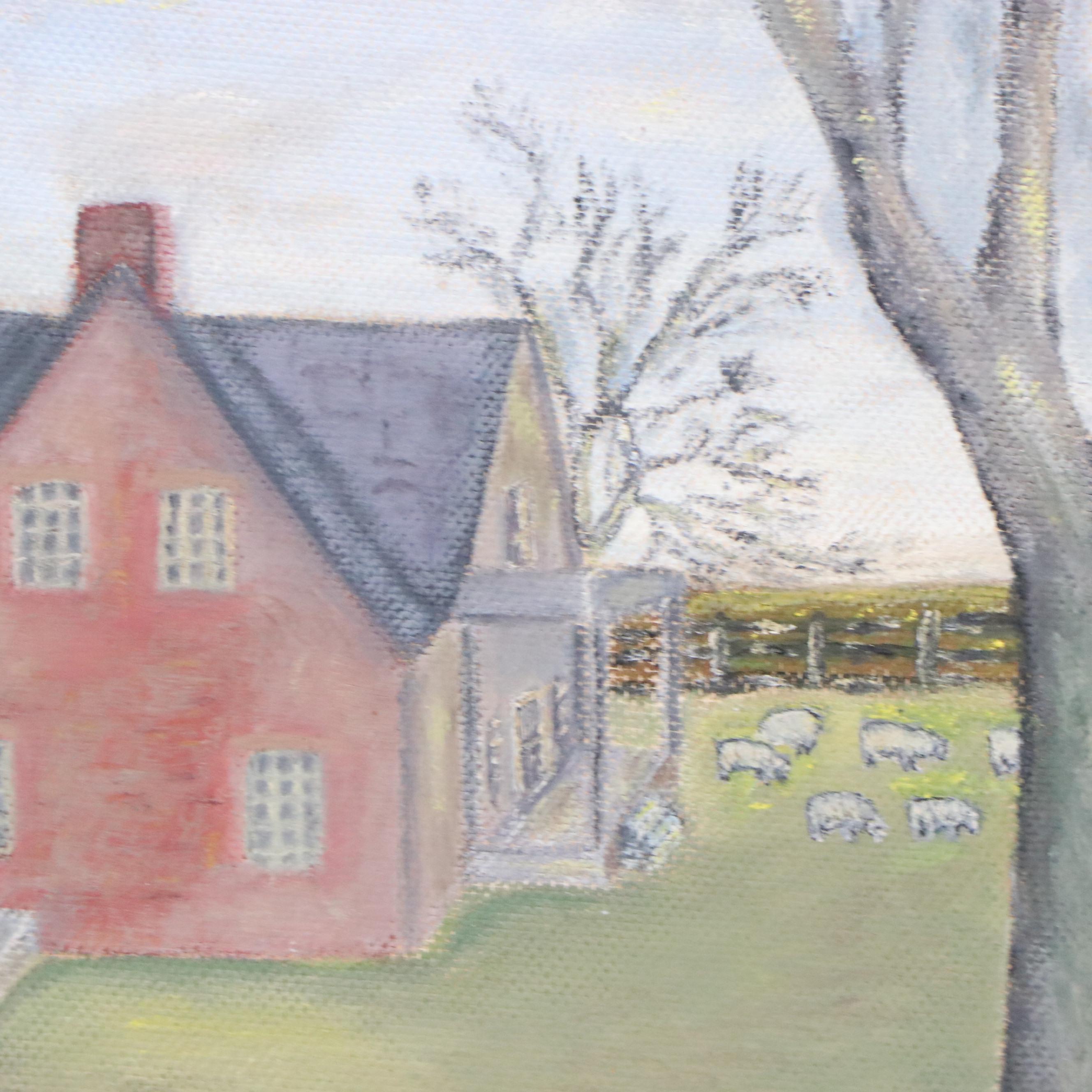 Rural Landscape Oil Painting of Farm Scene