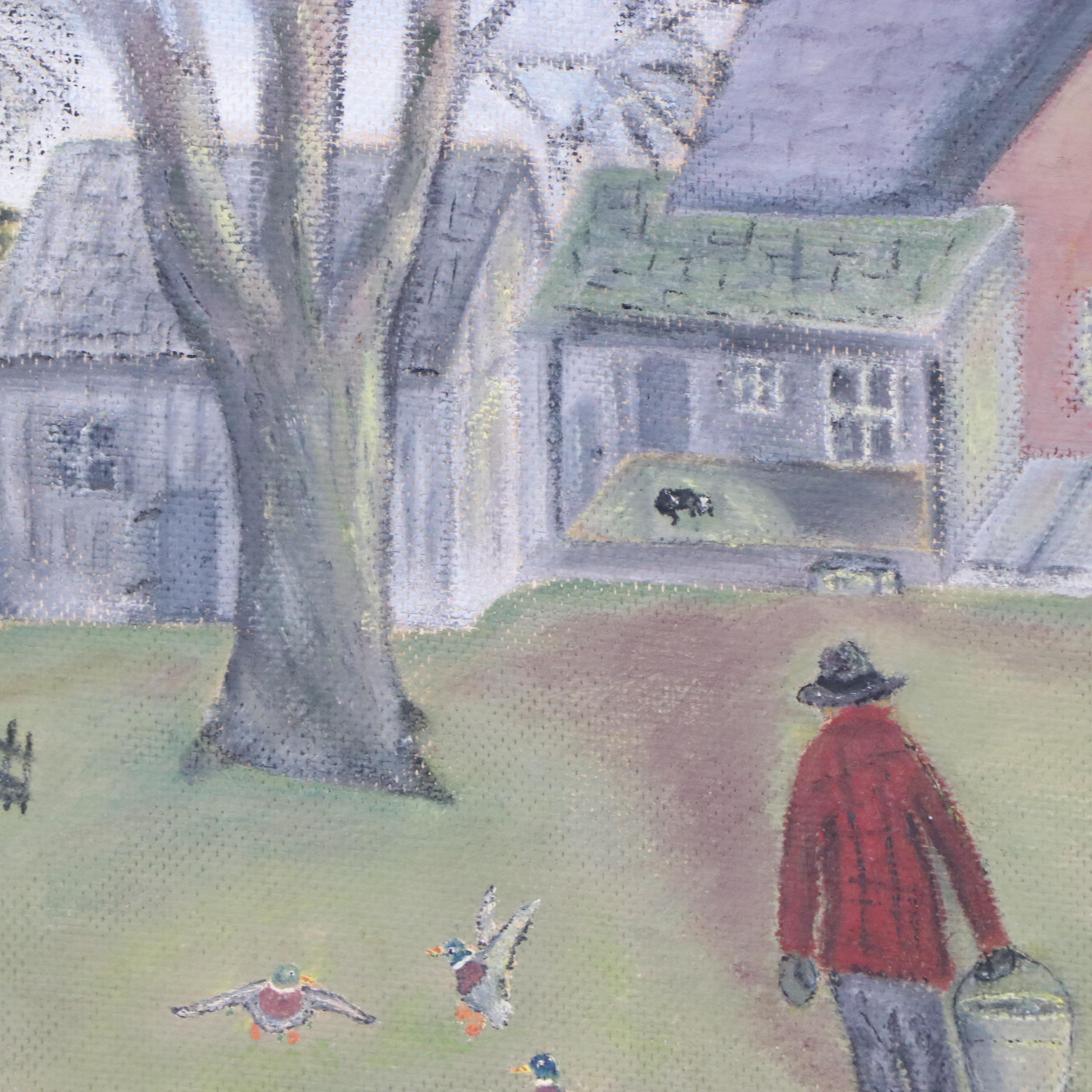 Rural Landscape Oil Painting of Farm Scene