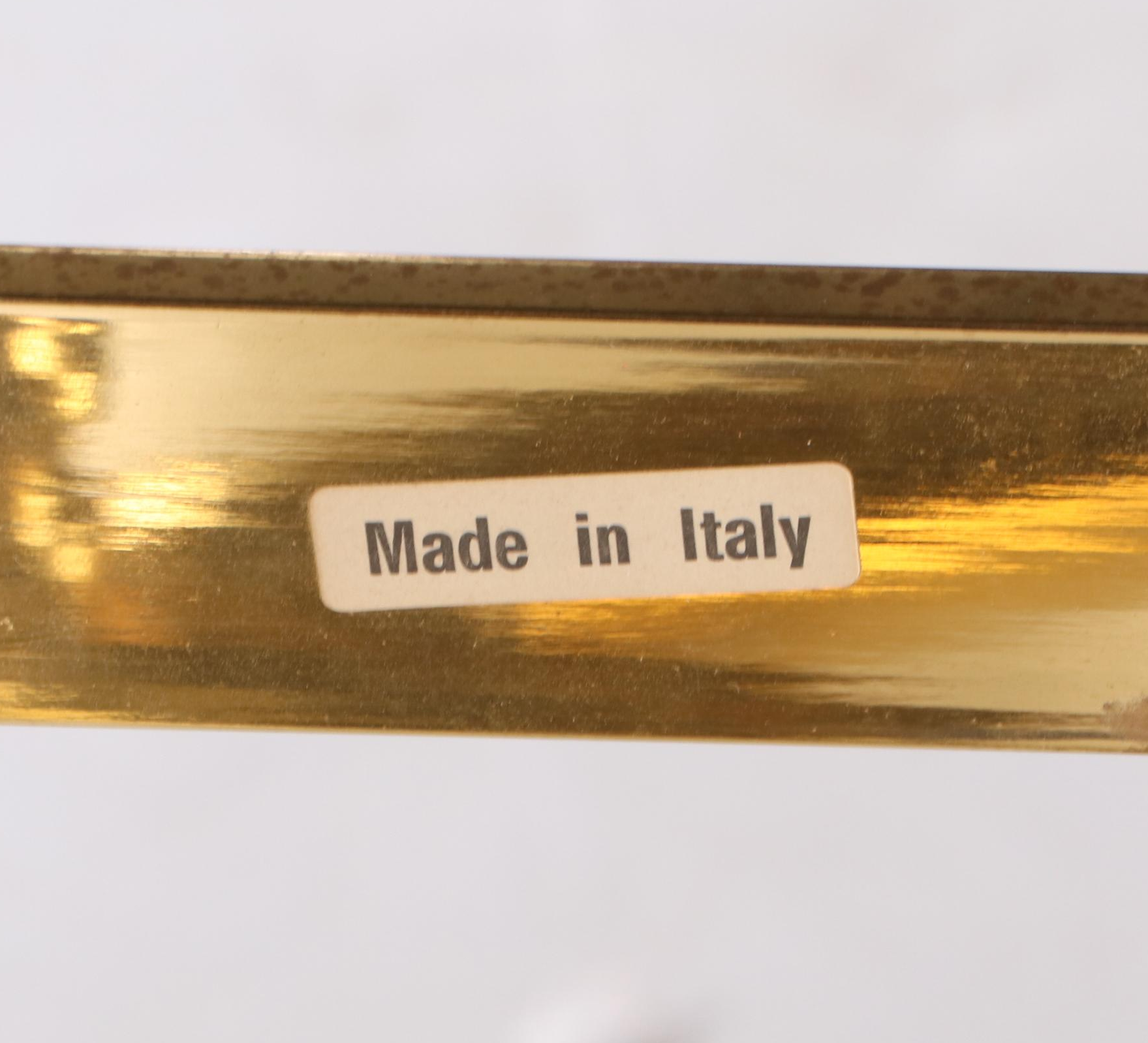 Italian Hollywood Regency Style Brass and Glass Top Coffee Table