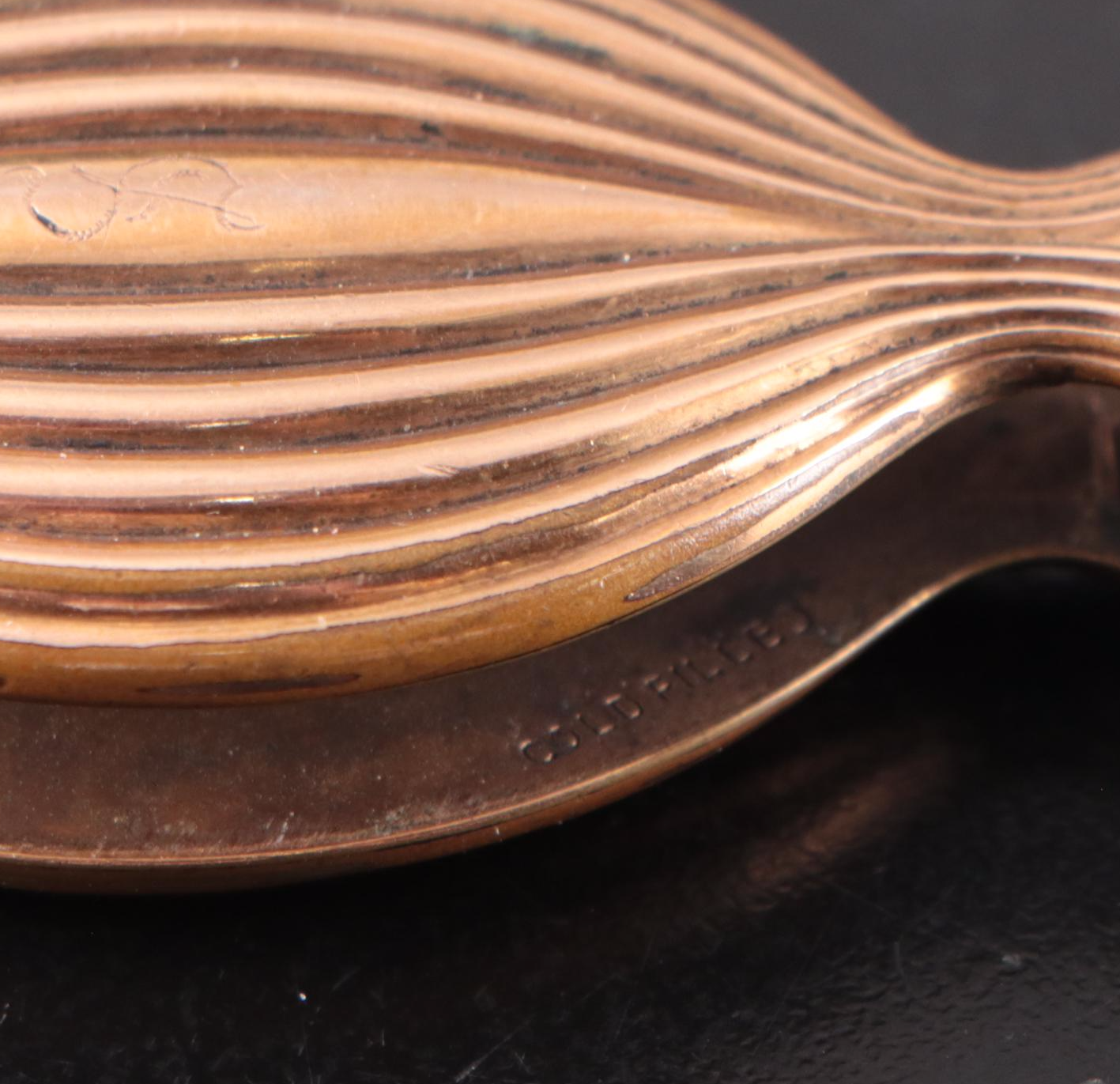 Gilt Metal Collapsible Opera Glasses with Compact and Other Eyeglasses