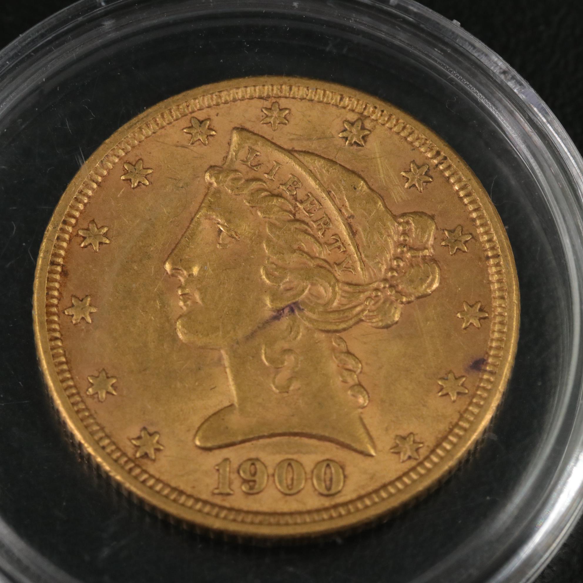 1900 United States Liberty Five Dollar Gold Coin