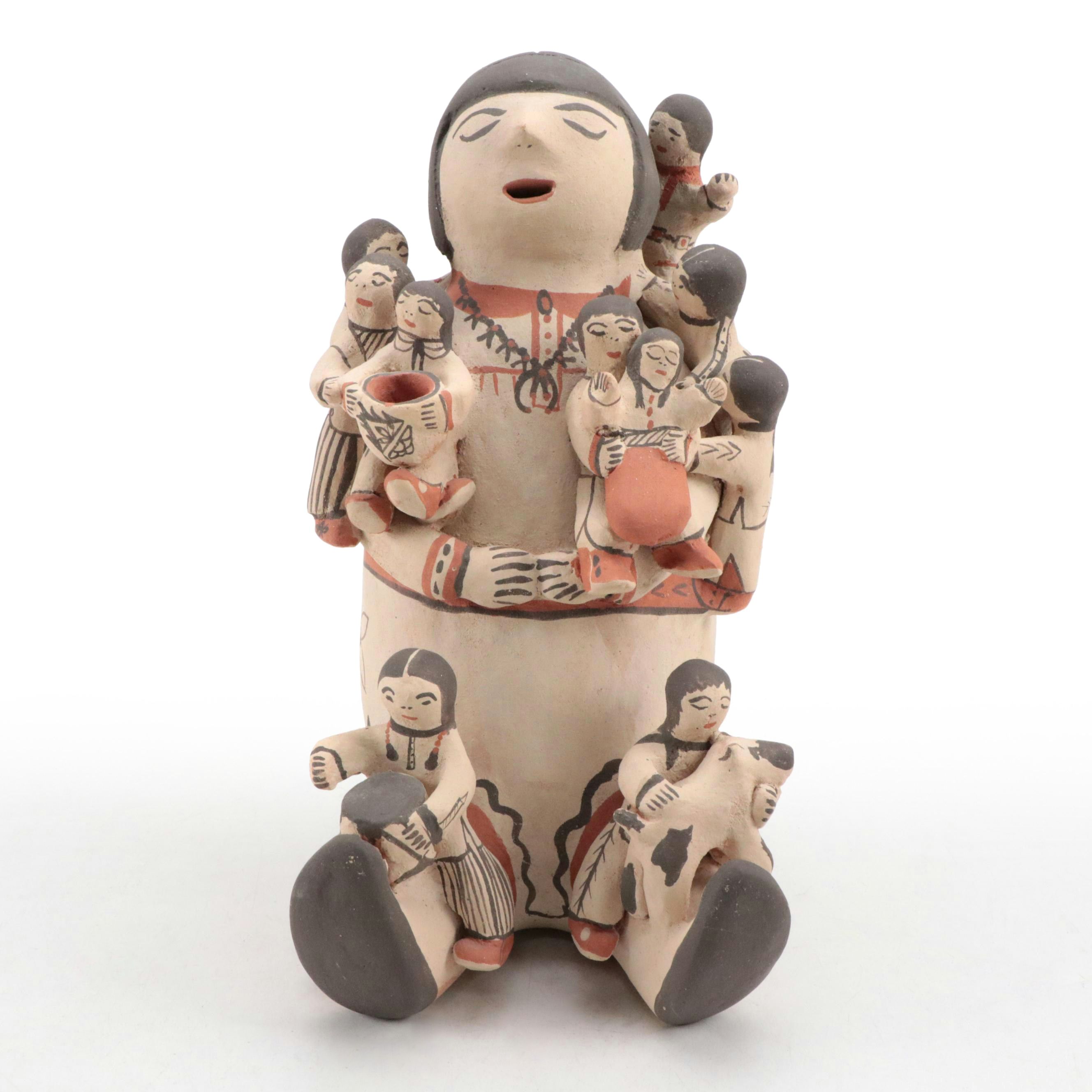 Dorothy Trujillo Cochiti Pueblo Hand-Painted Storyteller Figure