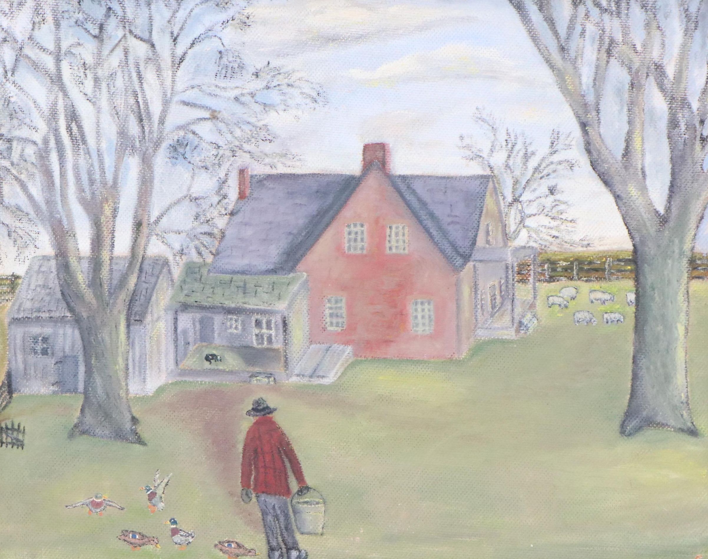 Rural Landscape Oil Painting of Farm Scene