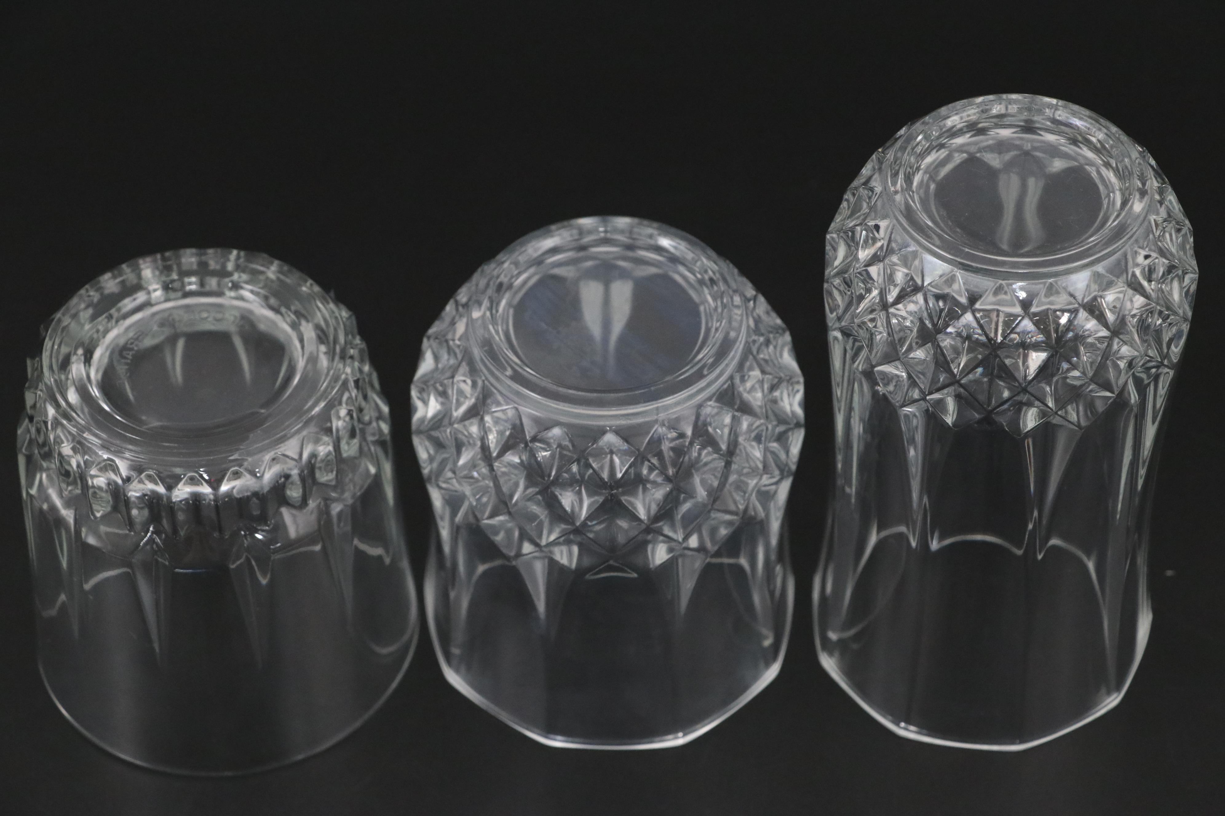 Cristal D'Arques-Durand "Longchamp" Glassware with Arcoroc Cups and Bowls