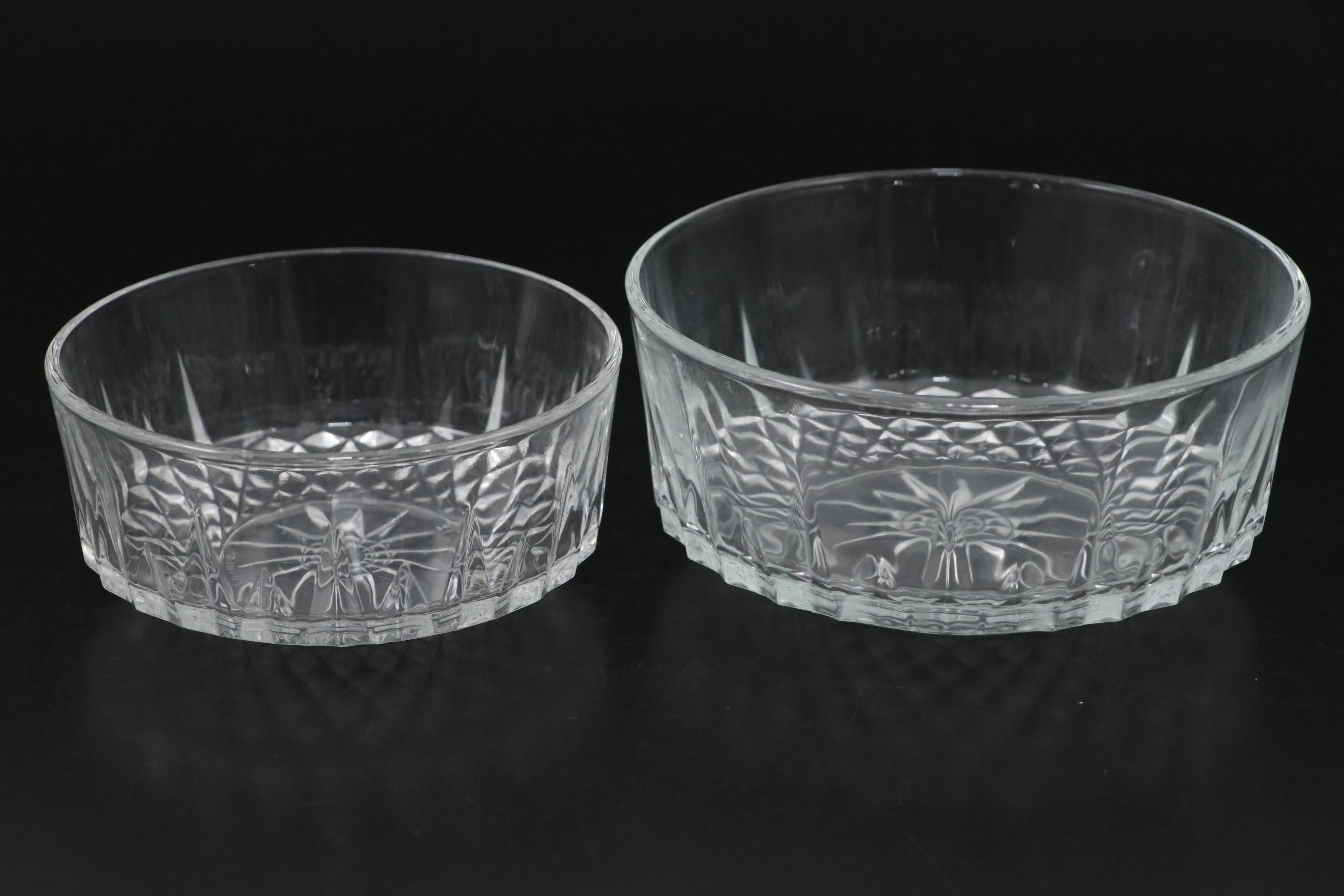Cristal D'Arques-Durand "Longchamp" Glassware with Arcoroc Cups and Bowls