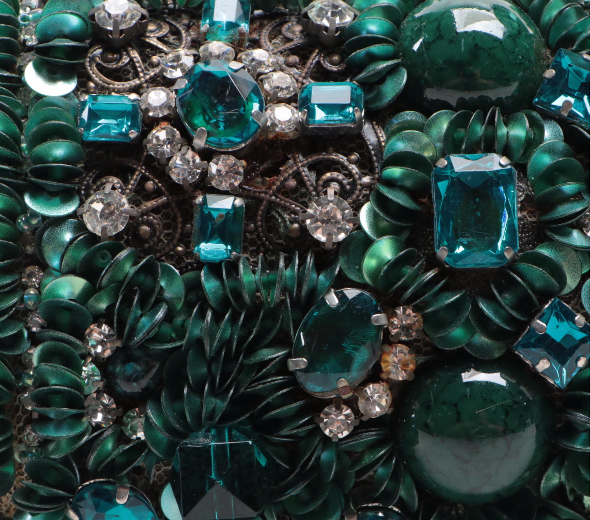 Mary Frances Teal Time 10-222 Embellished Clutch/Shoulder Bag