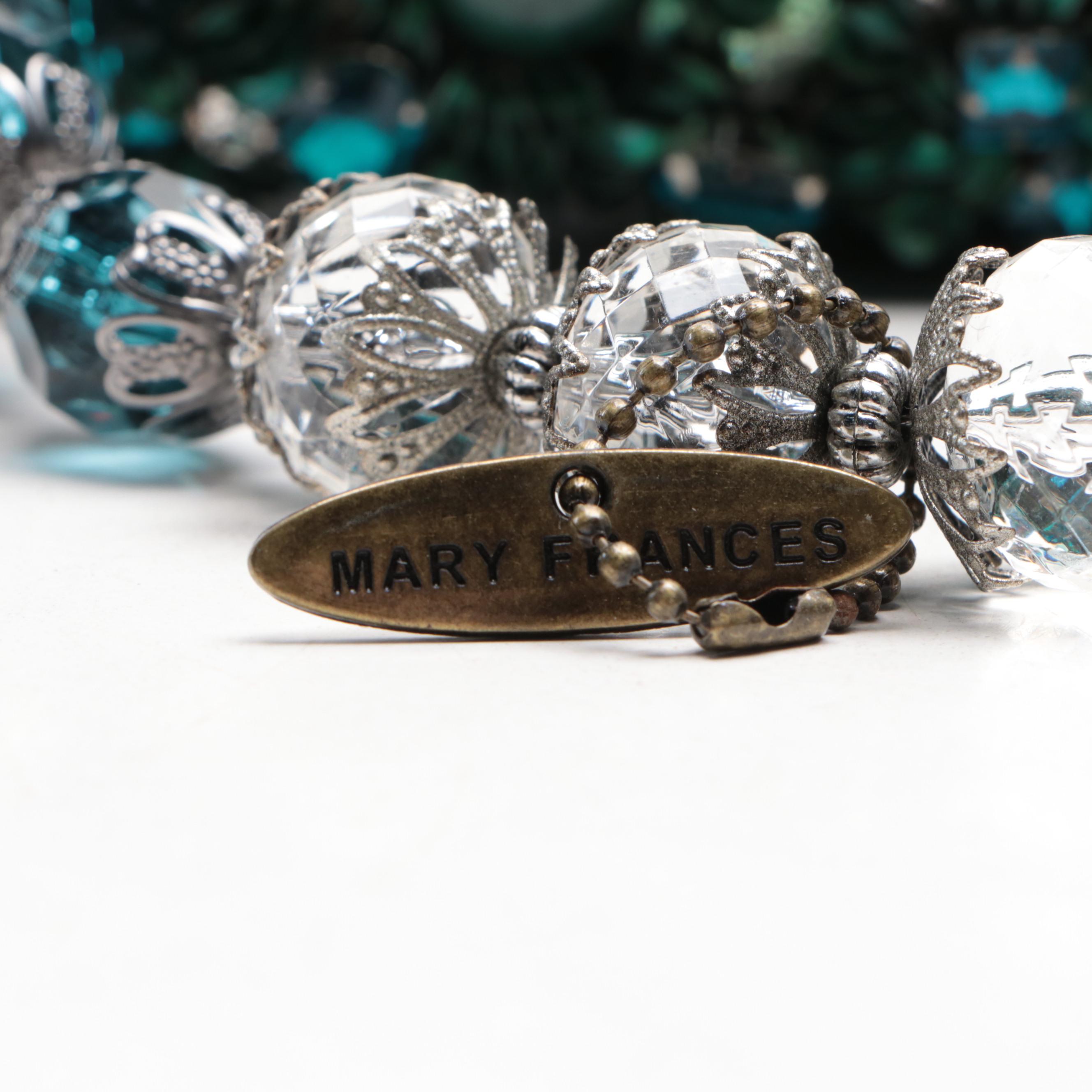 Mary Frances Teal Time 10-222 Embellished Clutch/Shoulder Bag