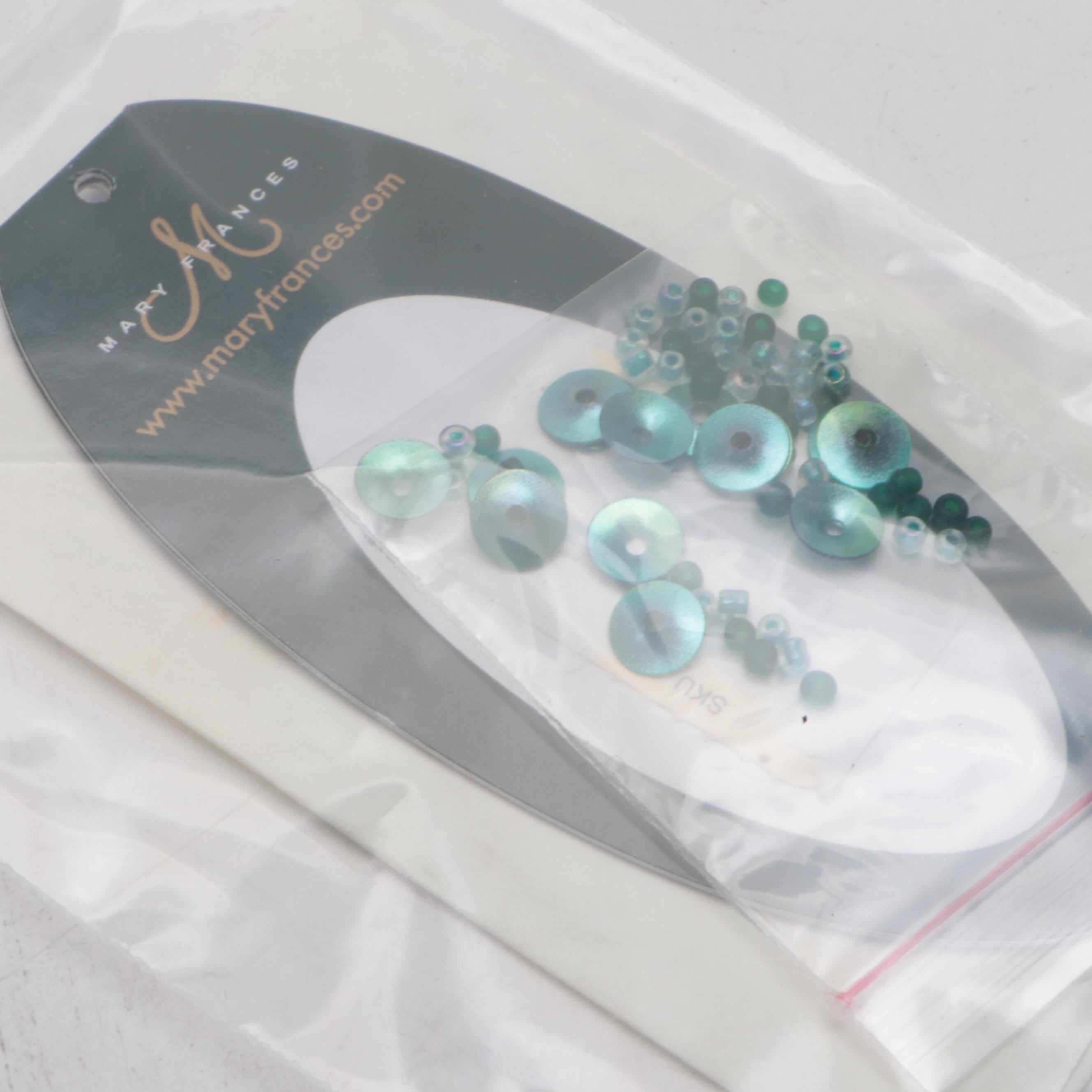 Mary Frances Teal Time 10-222 Embellished Clutch/Shoulder Bag