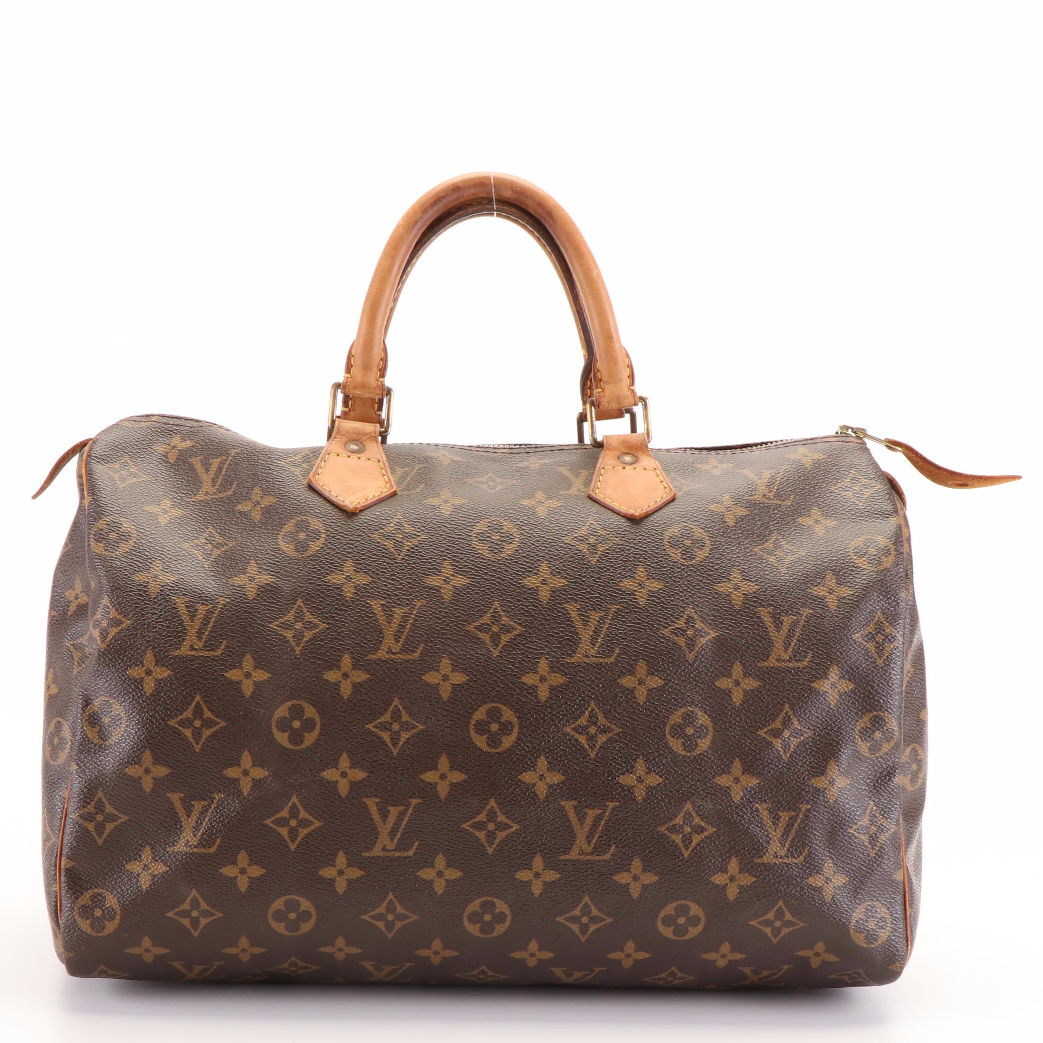 Louis Vuitton Speedy 35 Handbag in Monogram Coated Canvas