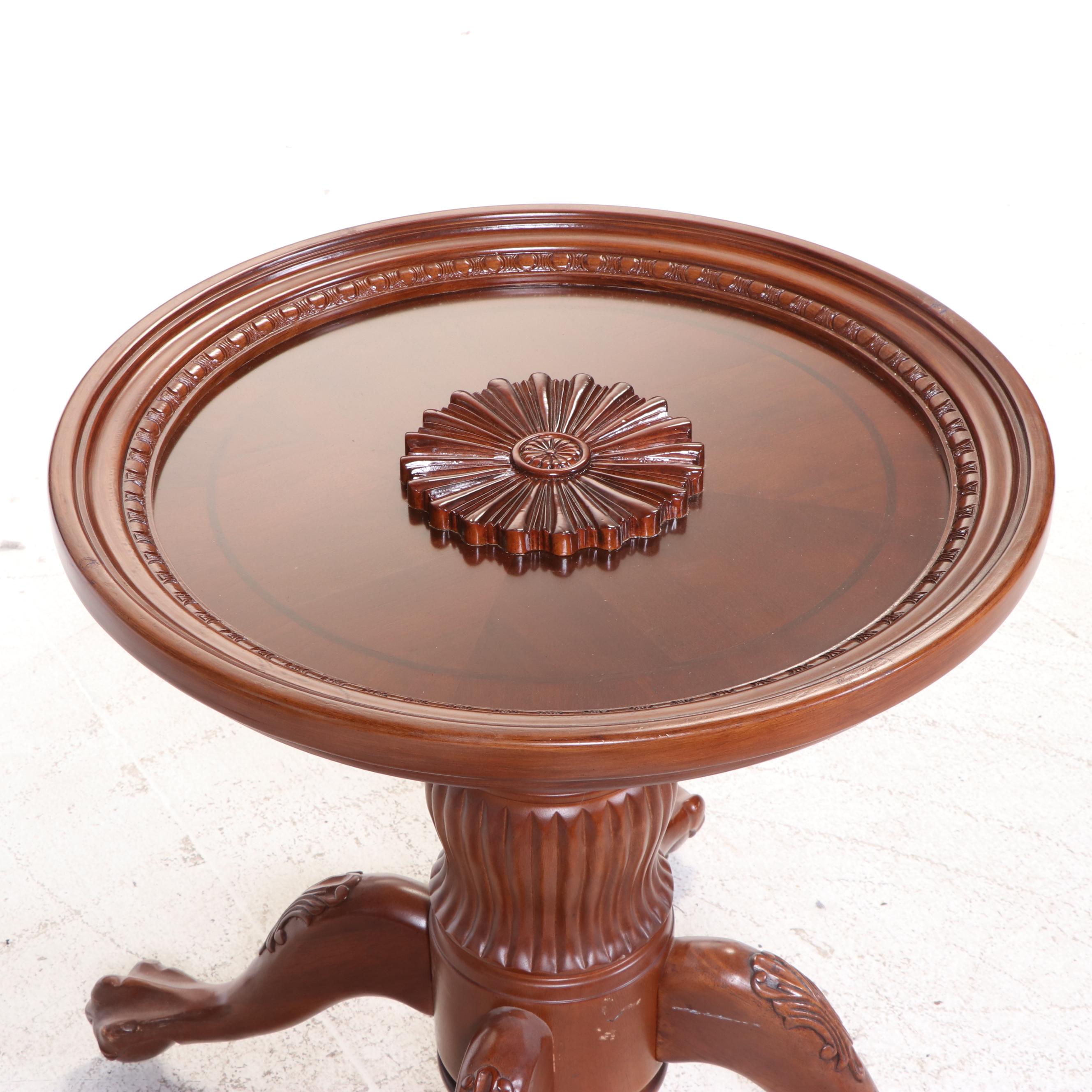 Pedestal Glass Top Table