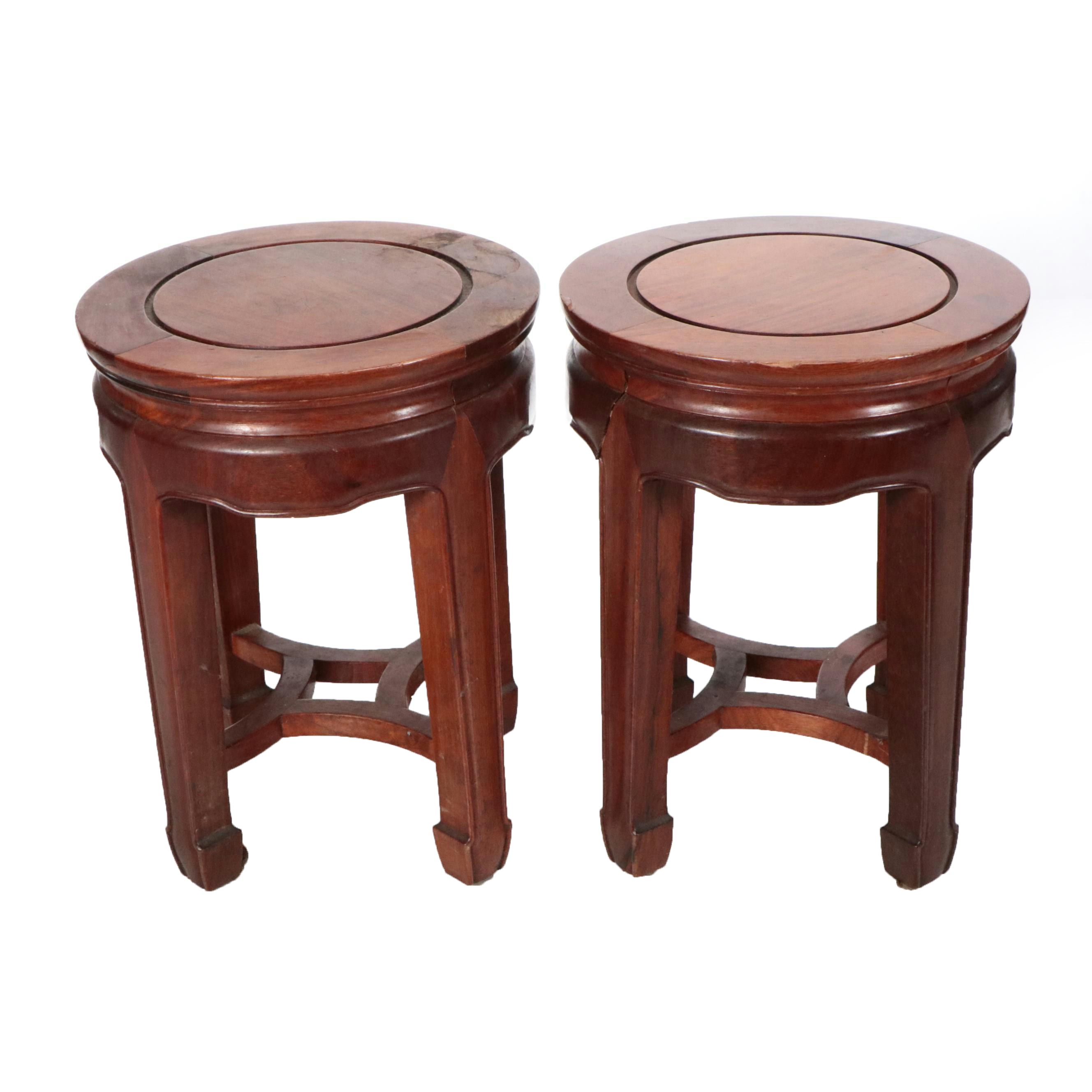 Pair of Chinese Carved Wood Plant Stands