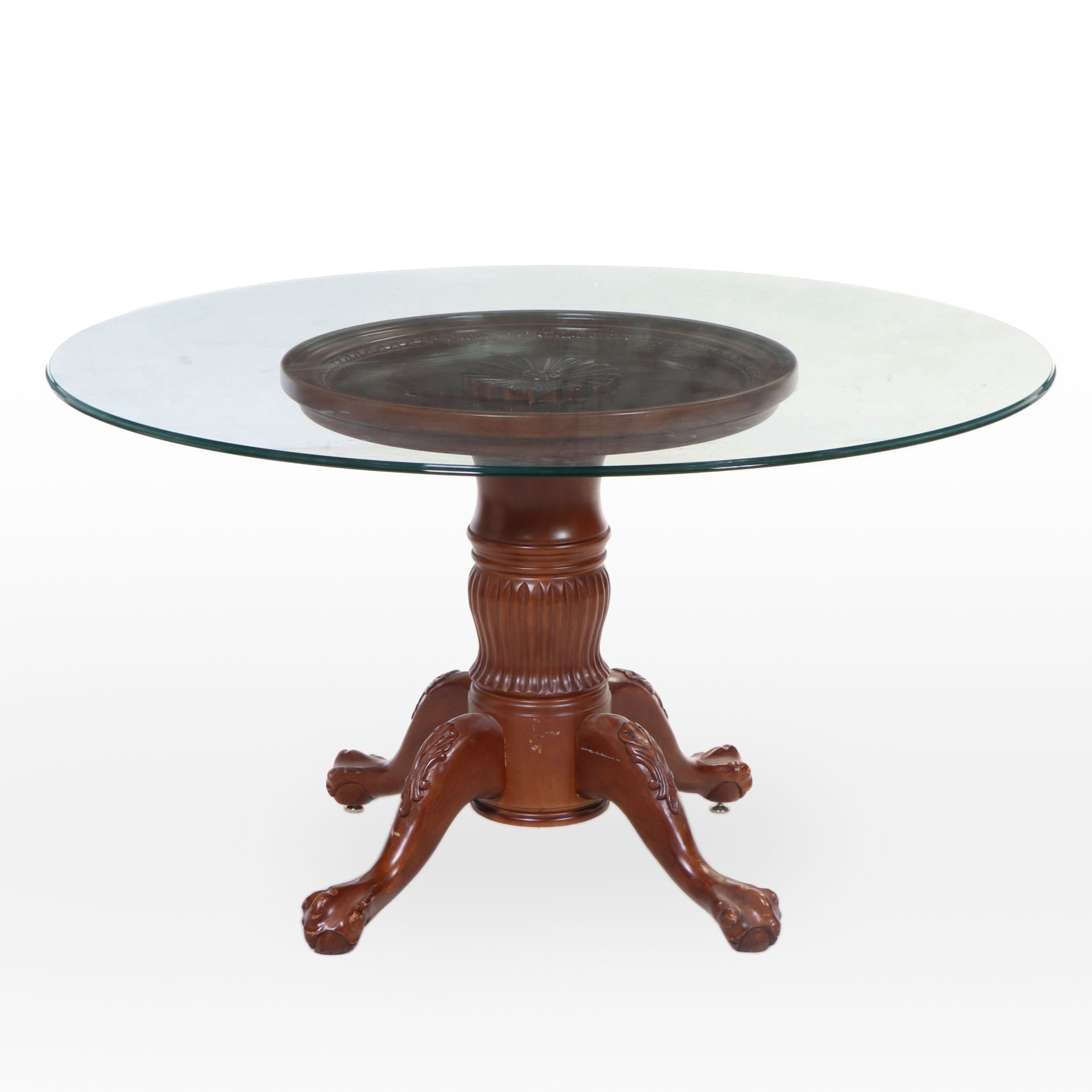 Pedestal Glass Top Table