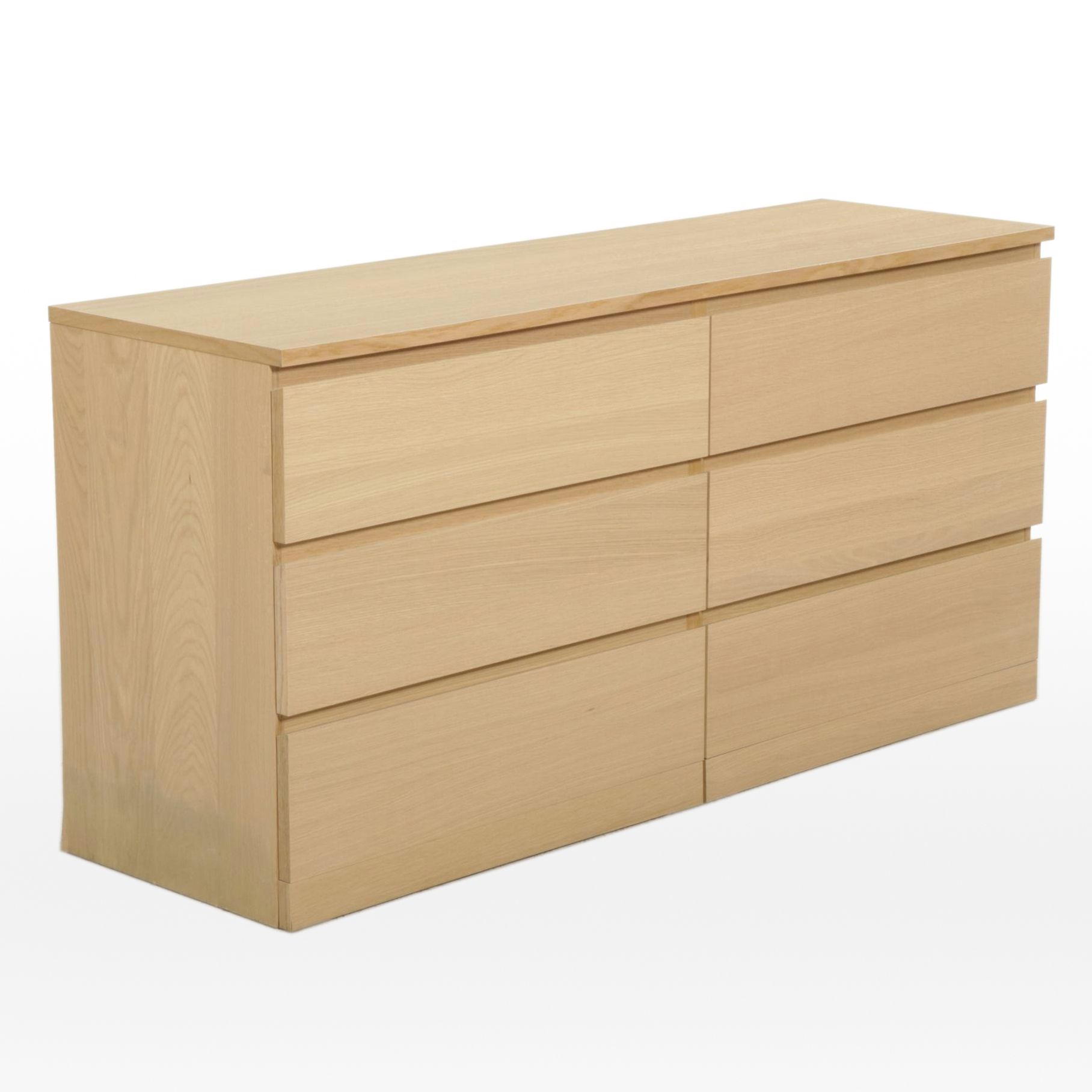 IKEA Six-Drawer Dresser with Wood Grain Laminate Finish