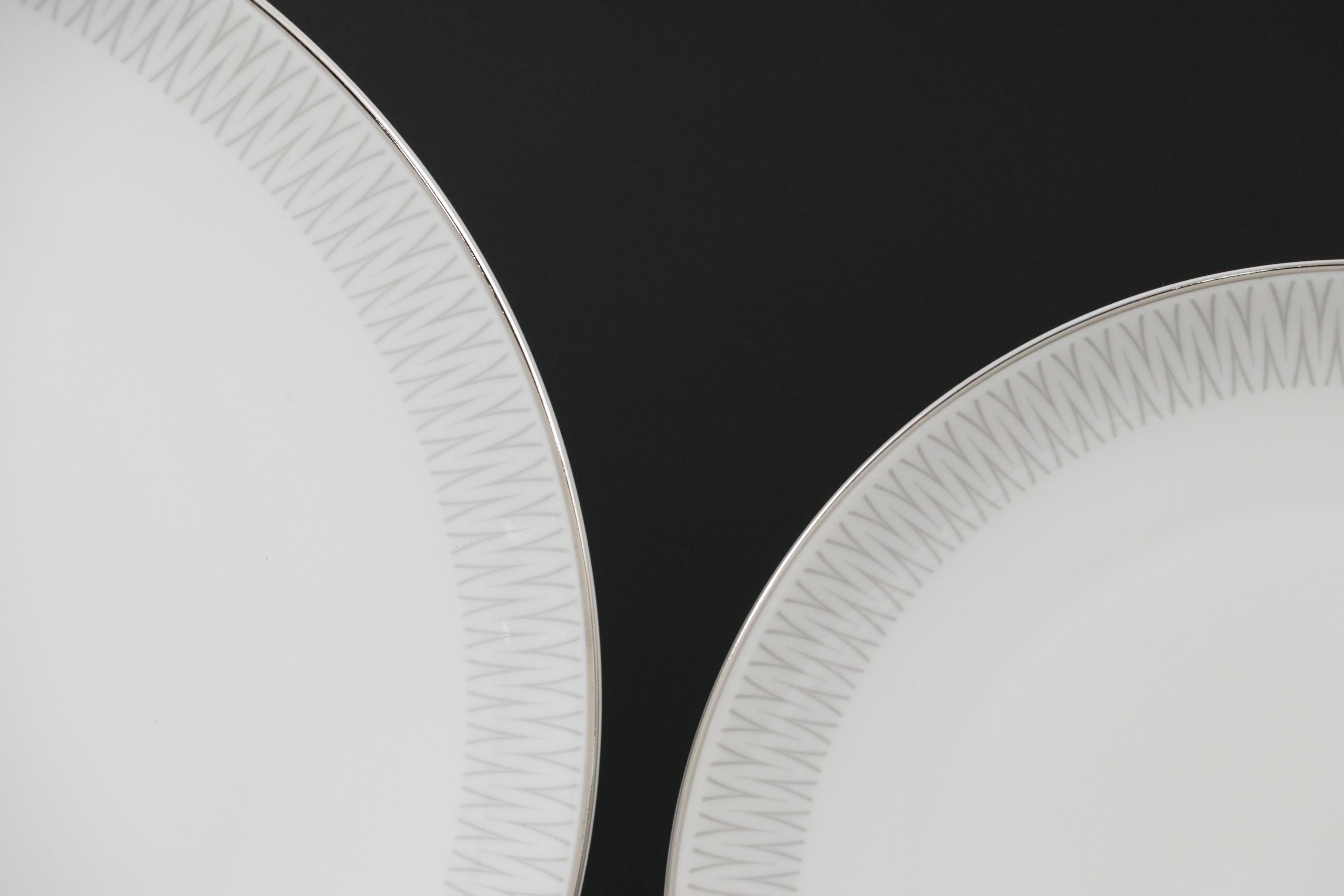 Heinrich "Monarch" Porcelain Dinnerware and Serveware with Platinum Rim