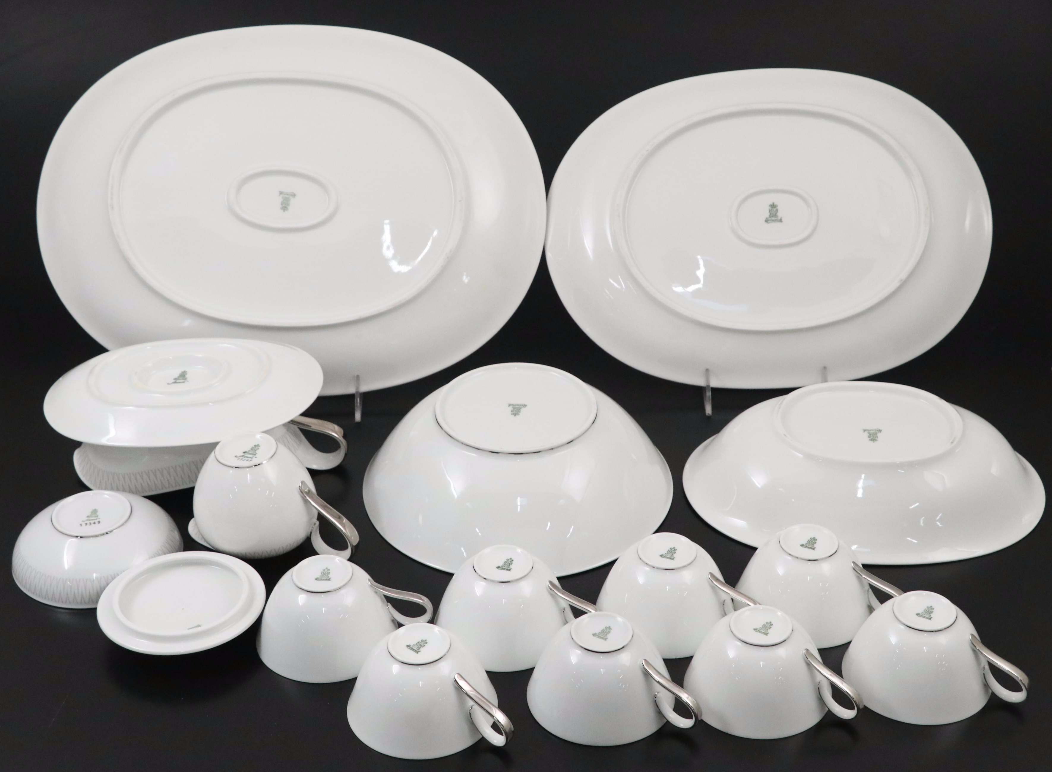 Heinrich "Monarch" Porcelain Dinnerware and Serveware with Platinum Rim