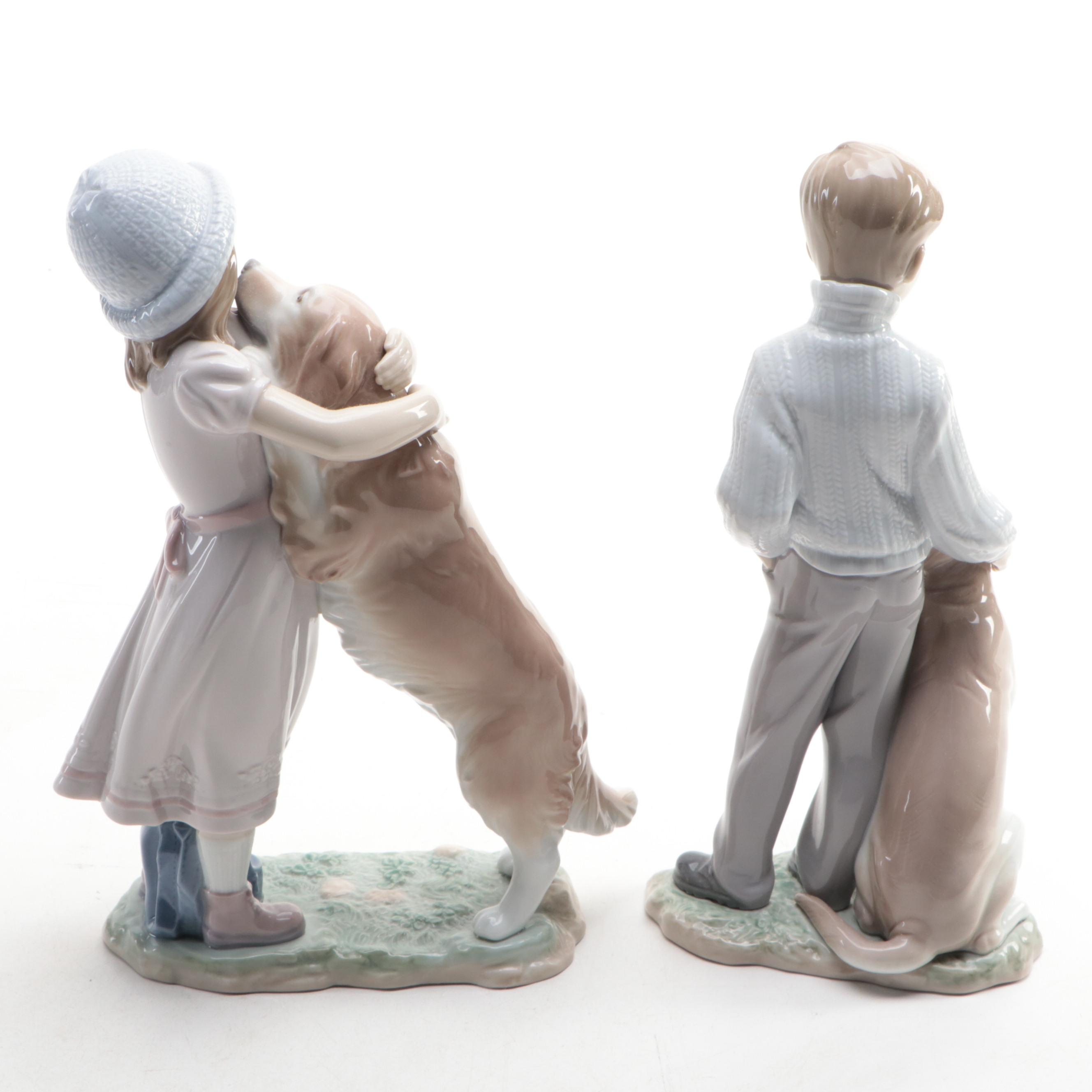 Lladró "My Loyal Friend" and "A Warm Welcome" Porcelain Figurines