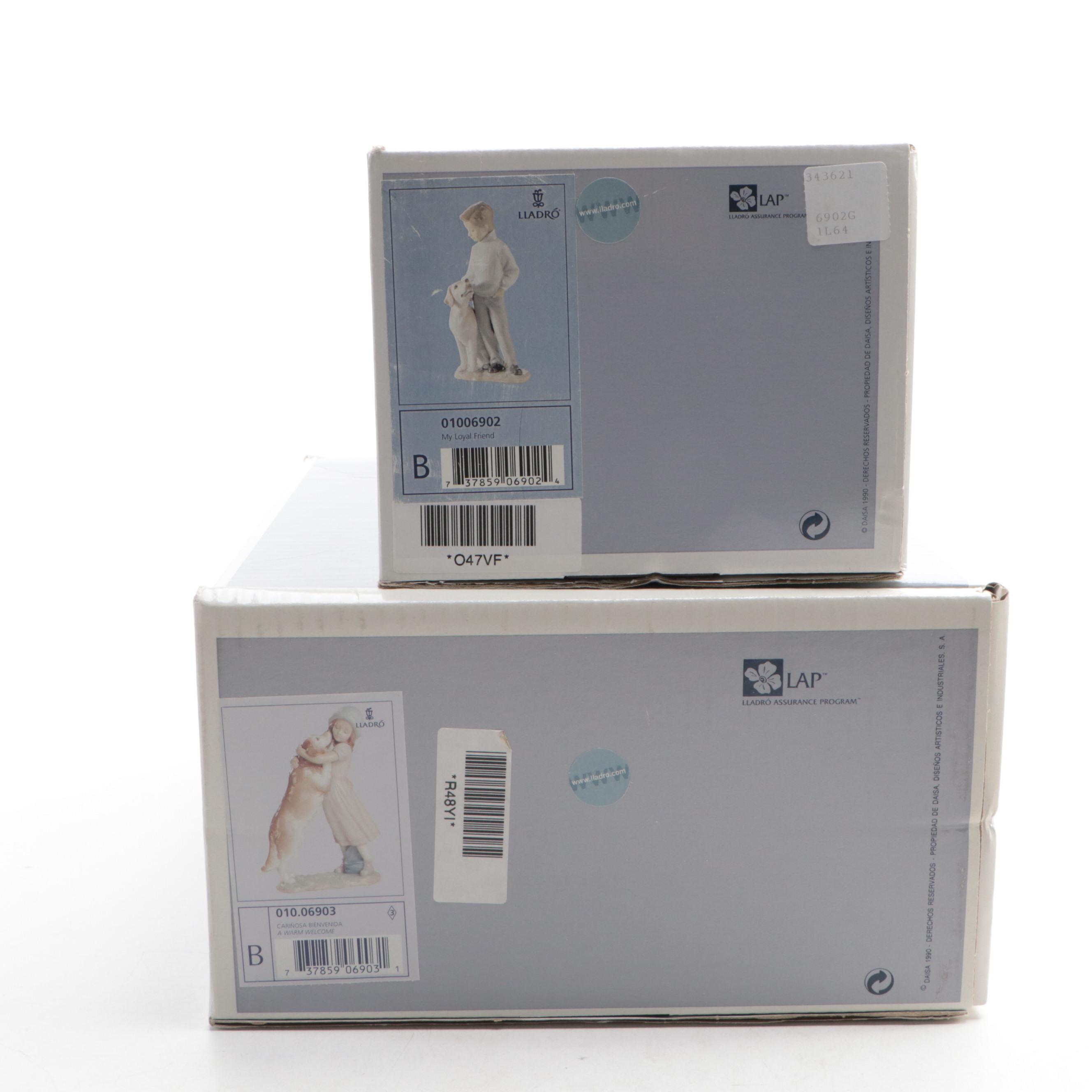 Lladró "My Loyal Friend" and "A Warm Welcome" Porcelain Figurines