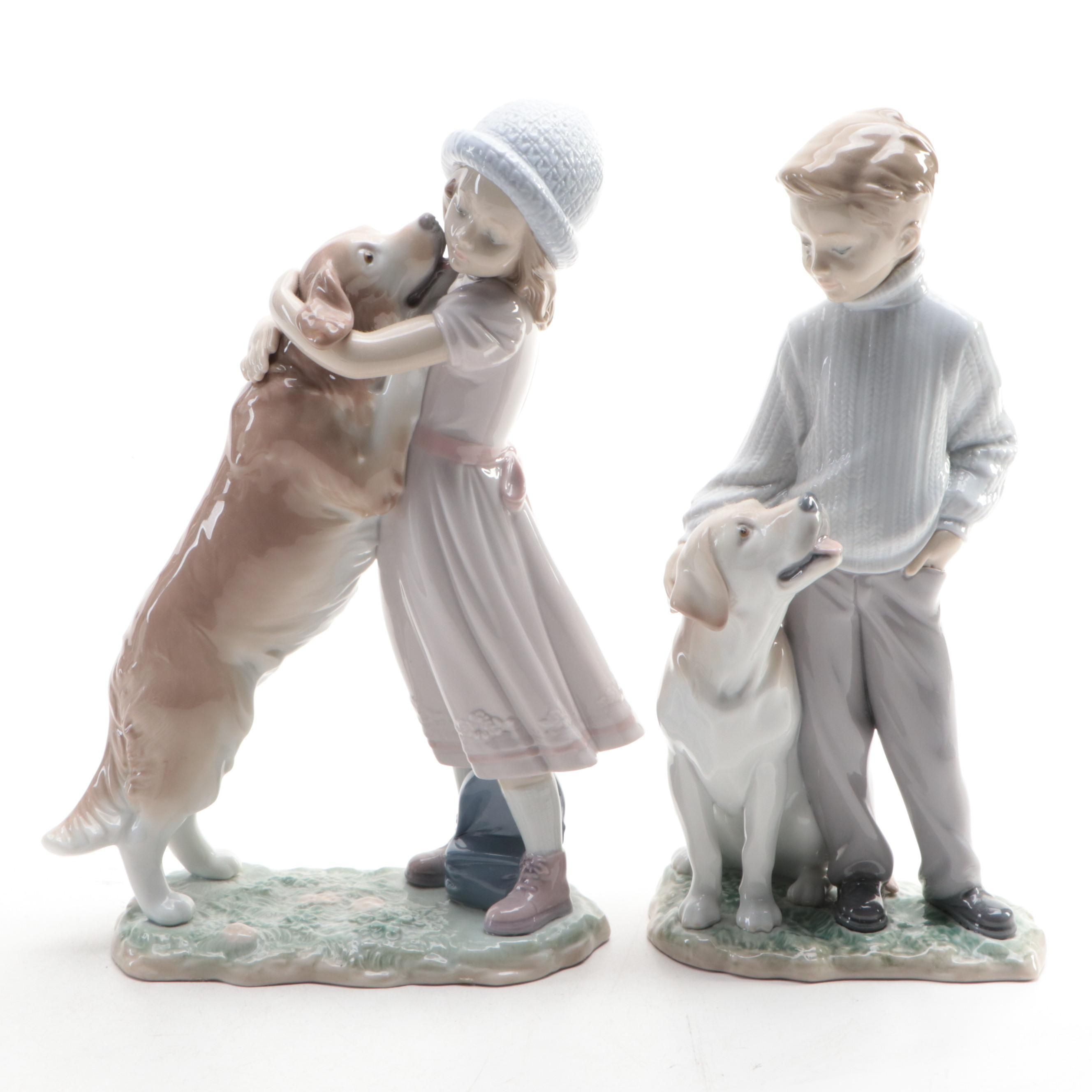 Lladró "My Loyal Friend" and "A Warm Welcome" Porcelain Figurines