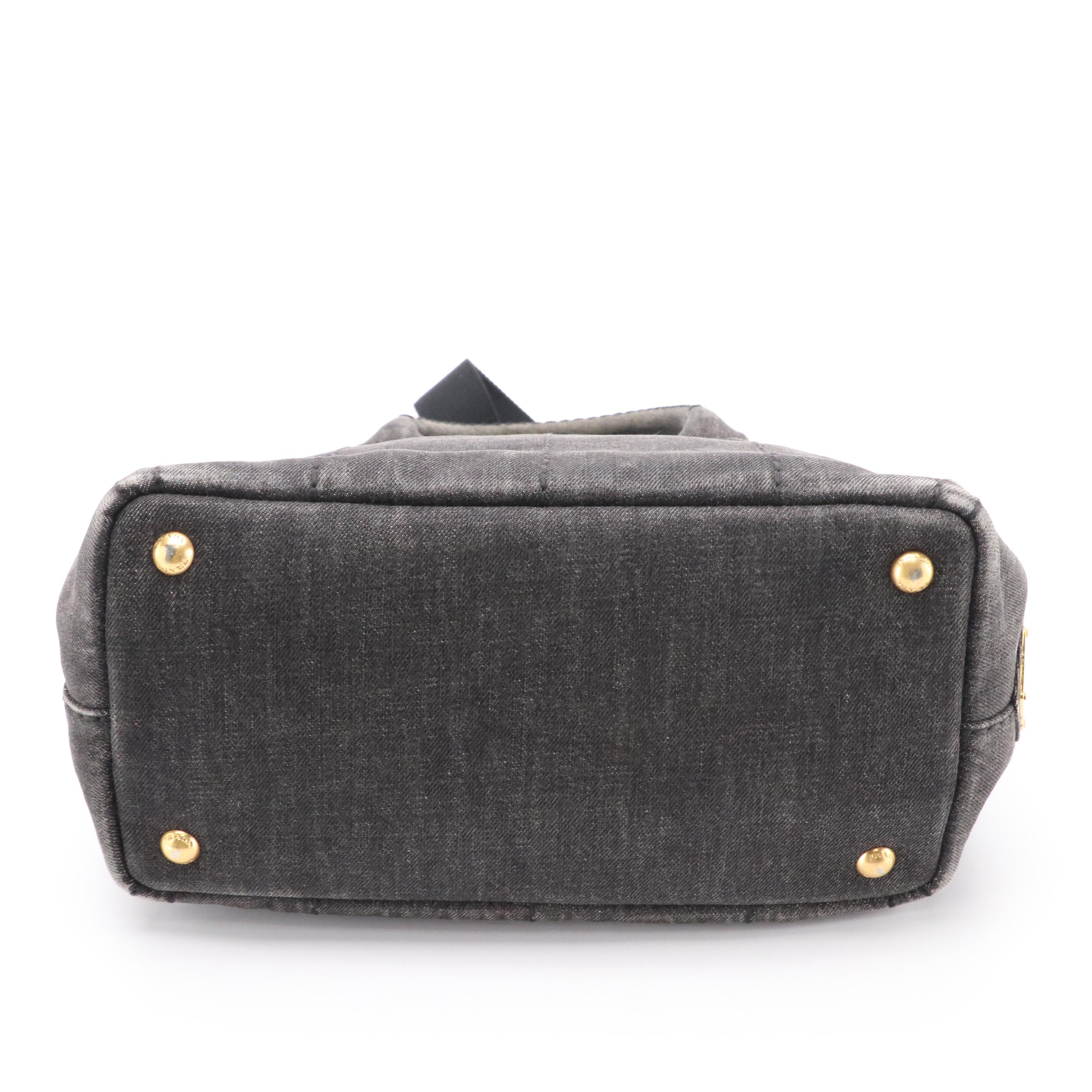 Prada Denim Canapa Canvas Two-Way Bag