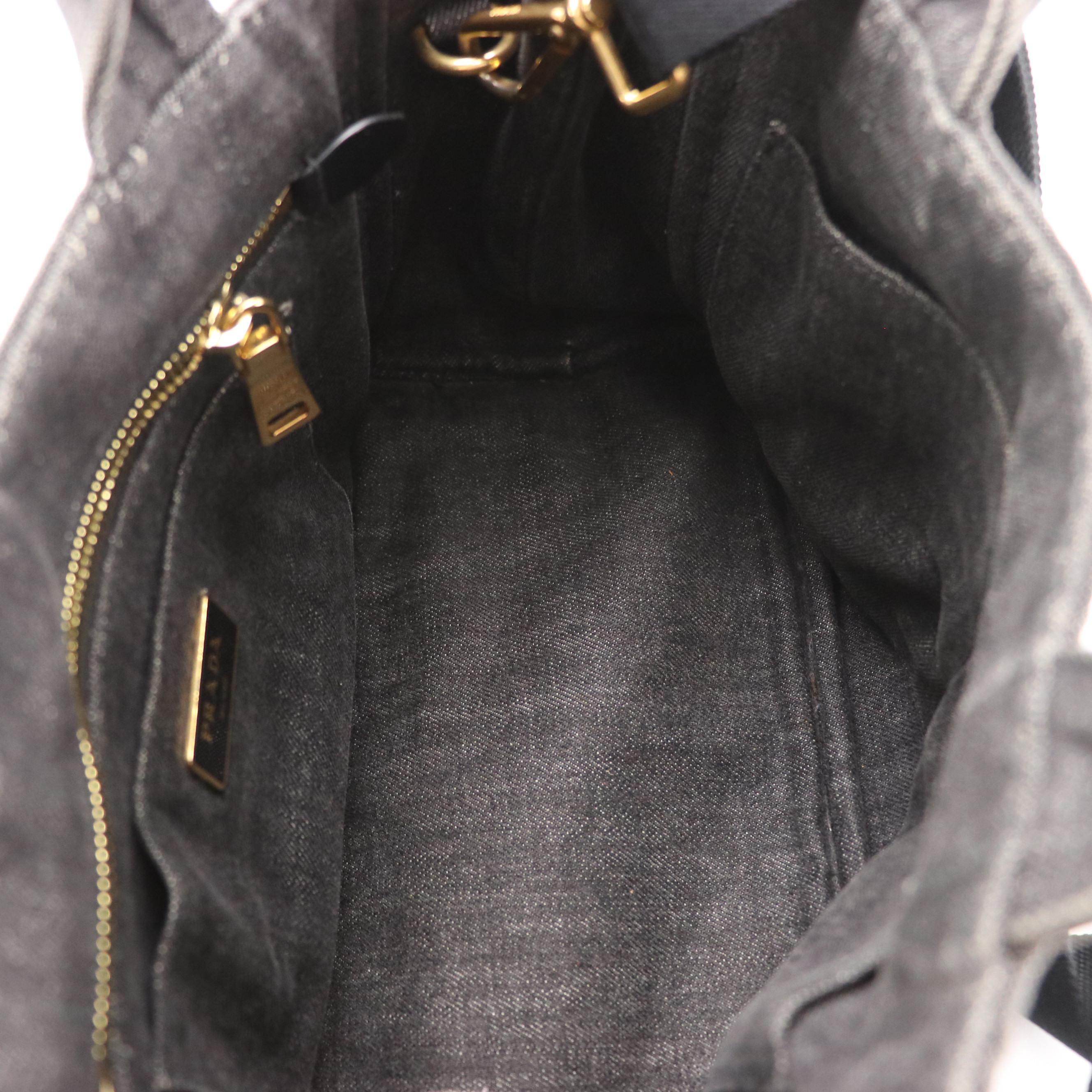 Prada Denim Canapa Canvas Two-Way Bag