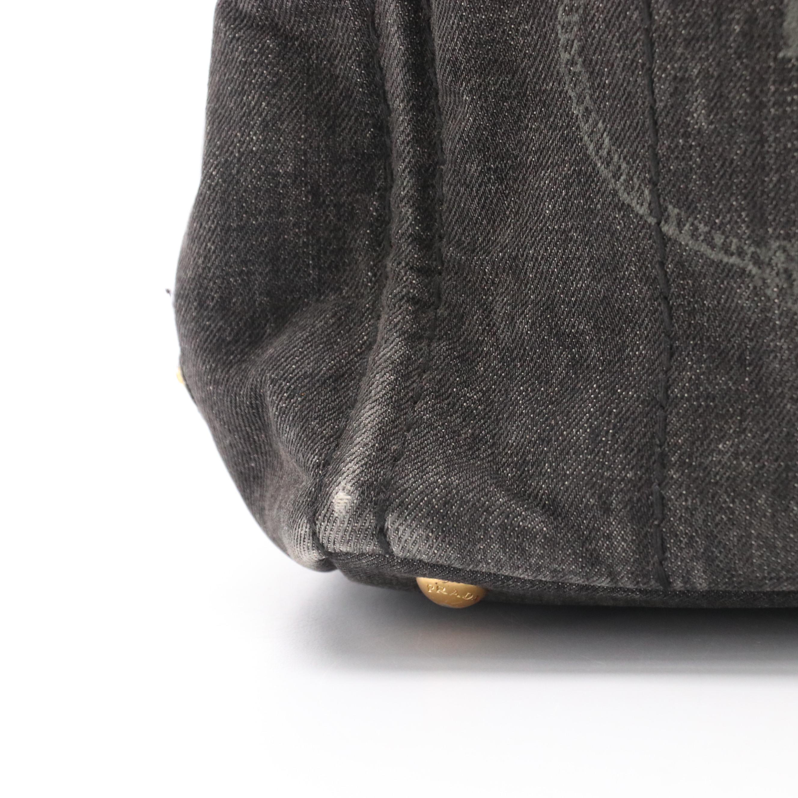 Prada Denim Canapa Canvas Two-Way Bag