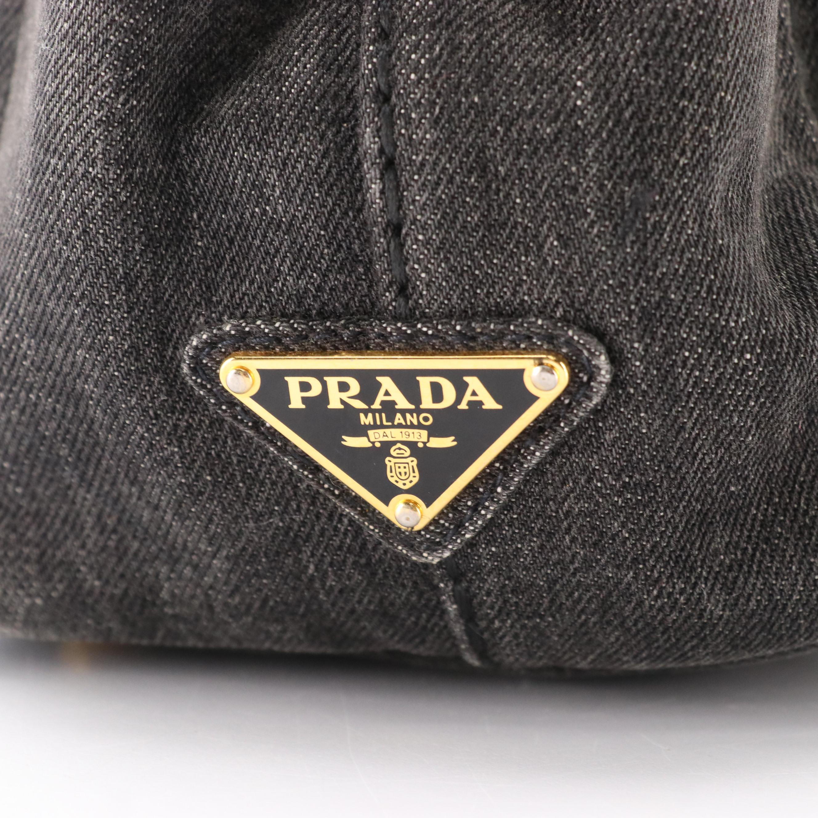 Prada Denim Canapa Canvas Two-Way Bag