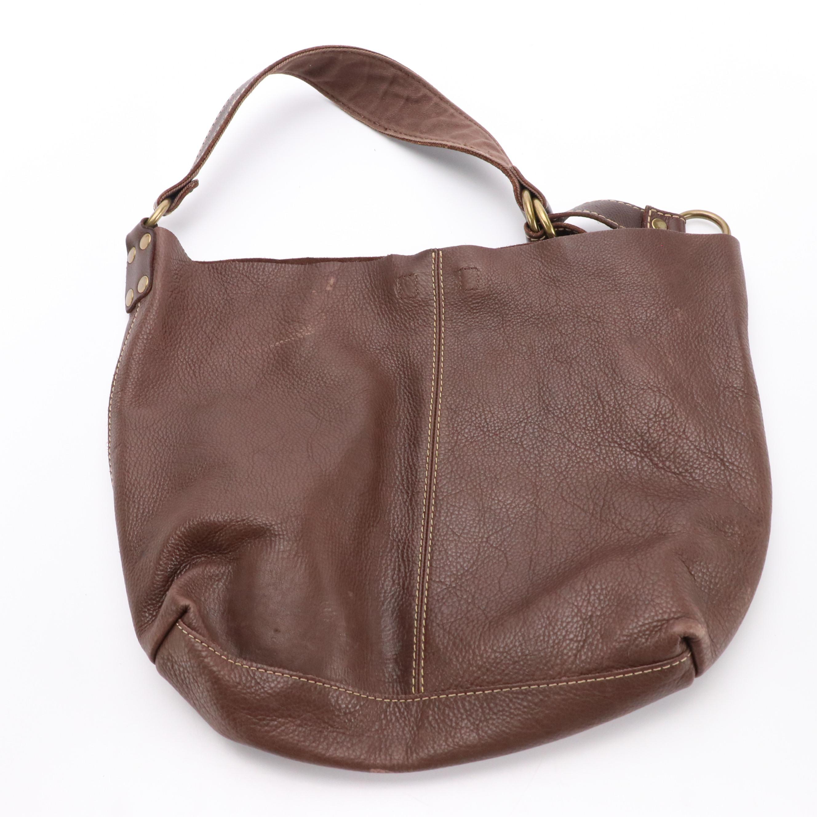 Lucky Brand Hobo Totes in Black and Brown Grained Leather