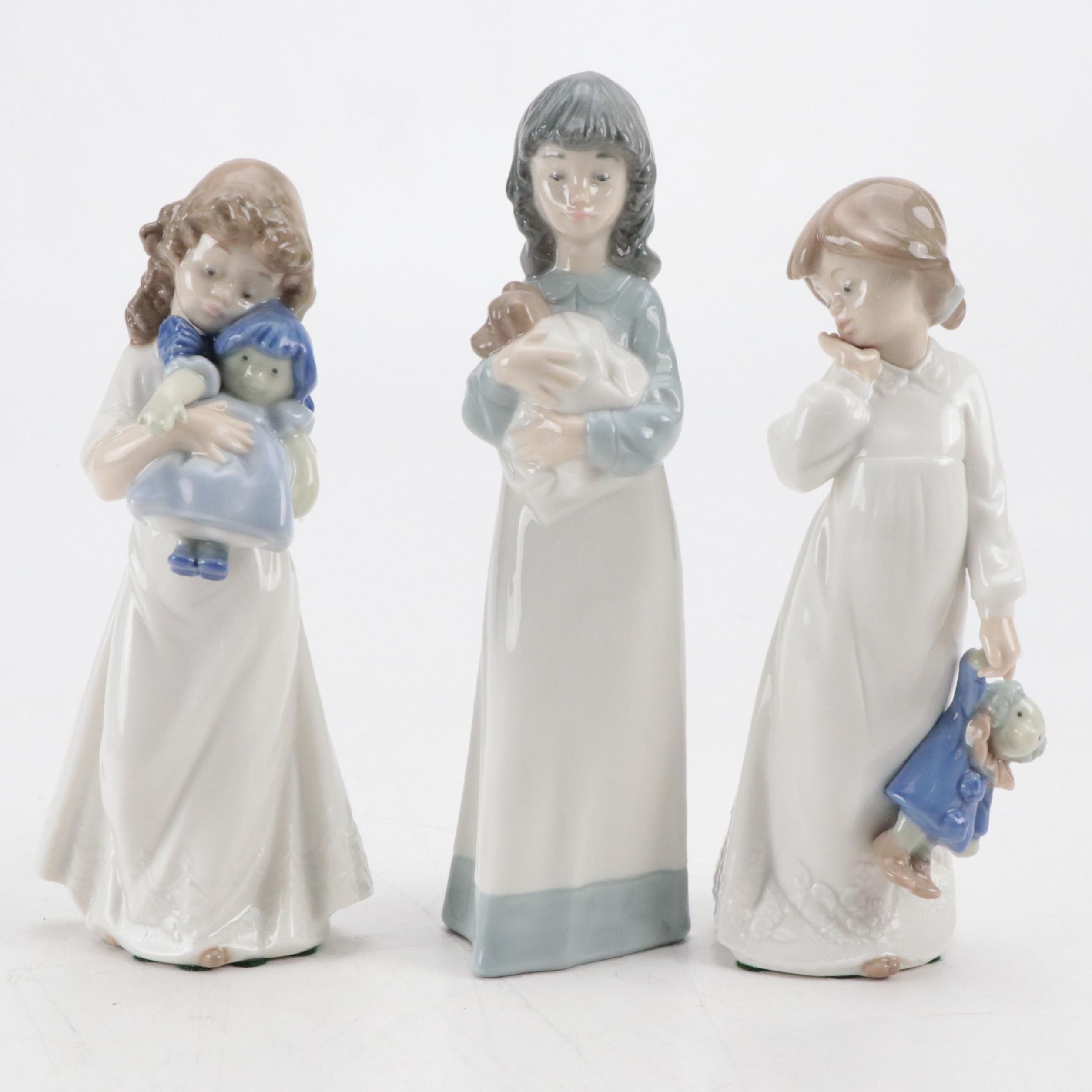 Nao by Lladró "Someone to Love," "We're Sleepy," and "My Rag Doll" Figurines
