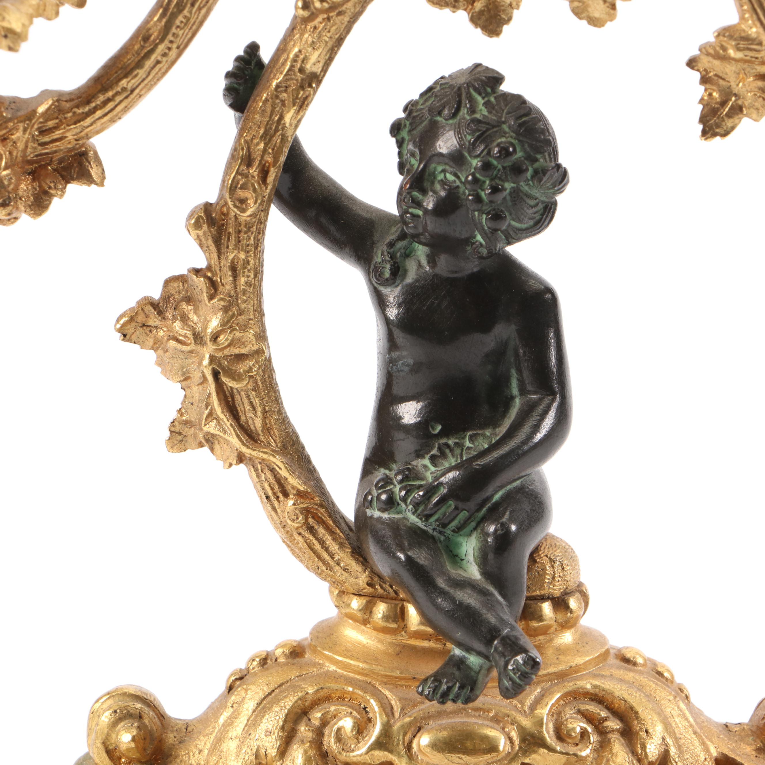 French Sèvres Style Gilt Bronze Candlelabras with Bleu Celeste Porcelain Panels