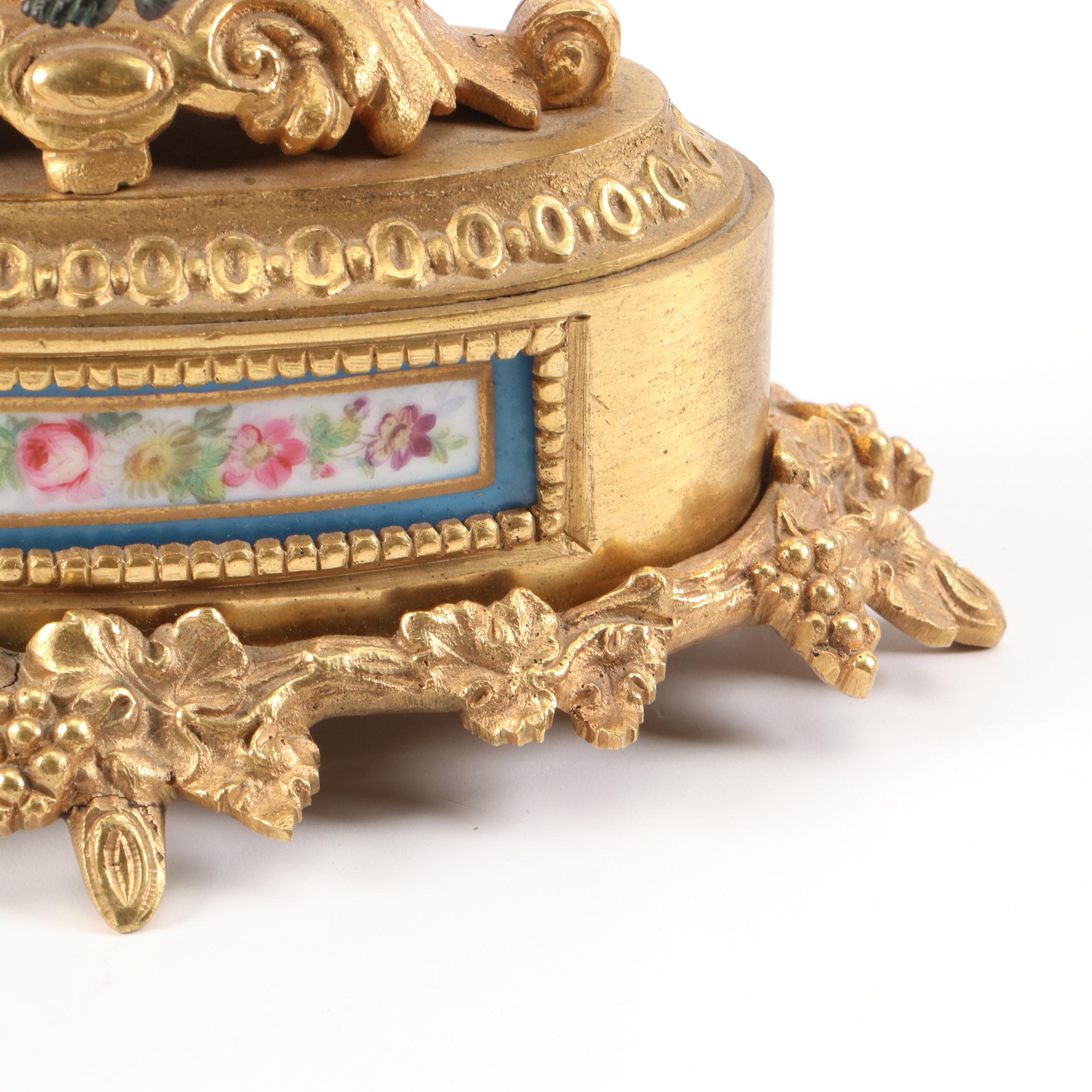 French Sèvres Style Gilt Bronze Candlelabras with Bleu Celeste Porcelain Panels