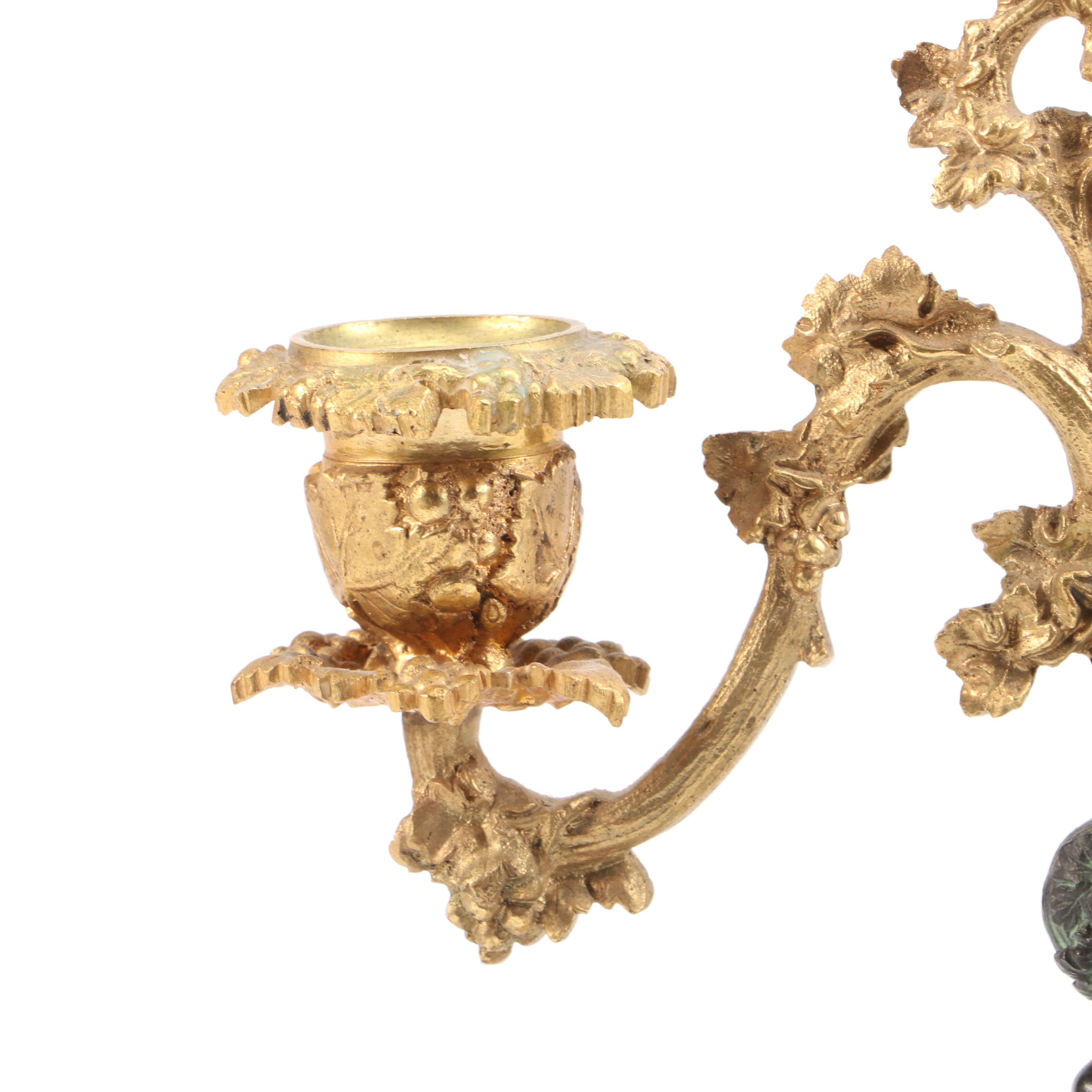French Sèvres Style Gilt Bronze Candlelabras with Bleu Celeste Porcelain Panels