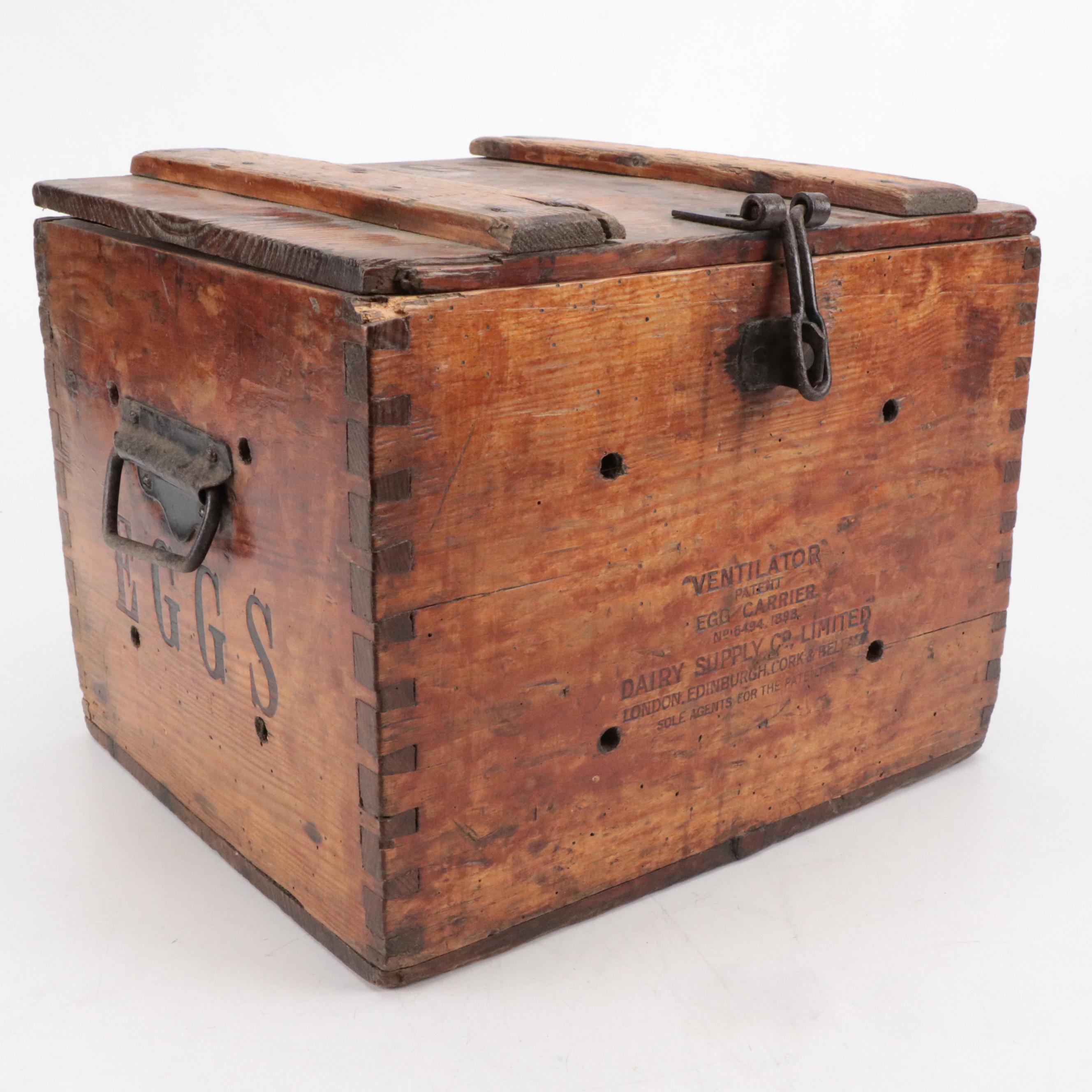 Dairy Supply Co. "Ventilator" Egg Carrier with Colman's Mustard Crates
