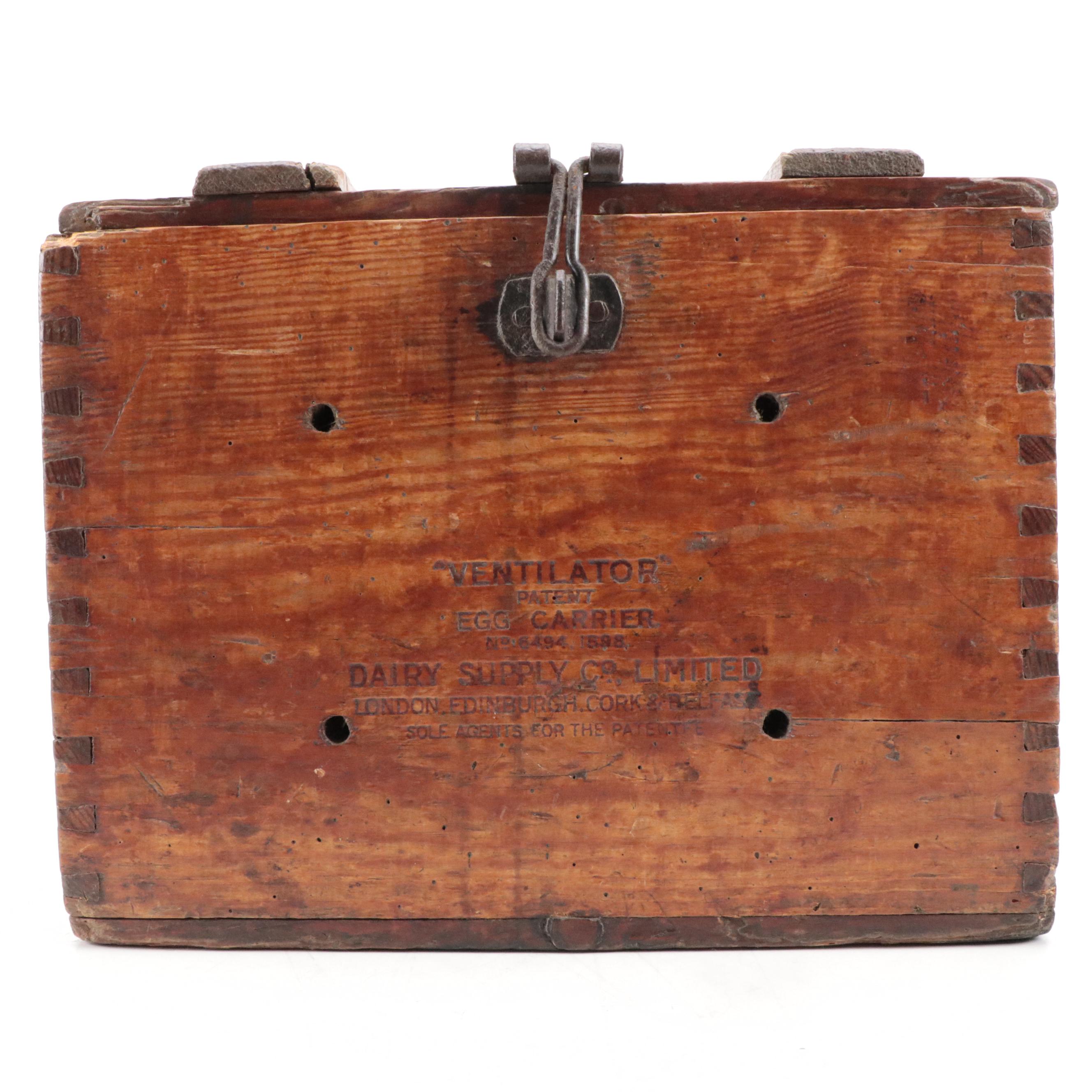 Dairy Supply Co. "Ventilator" Egg Carrier with Colman's Mustard Crates