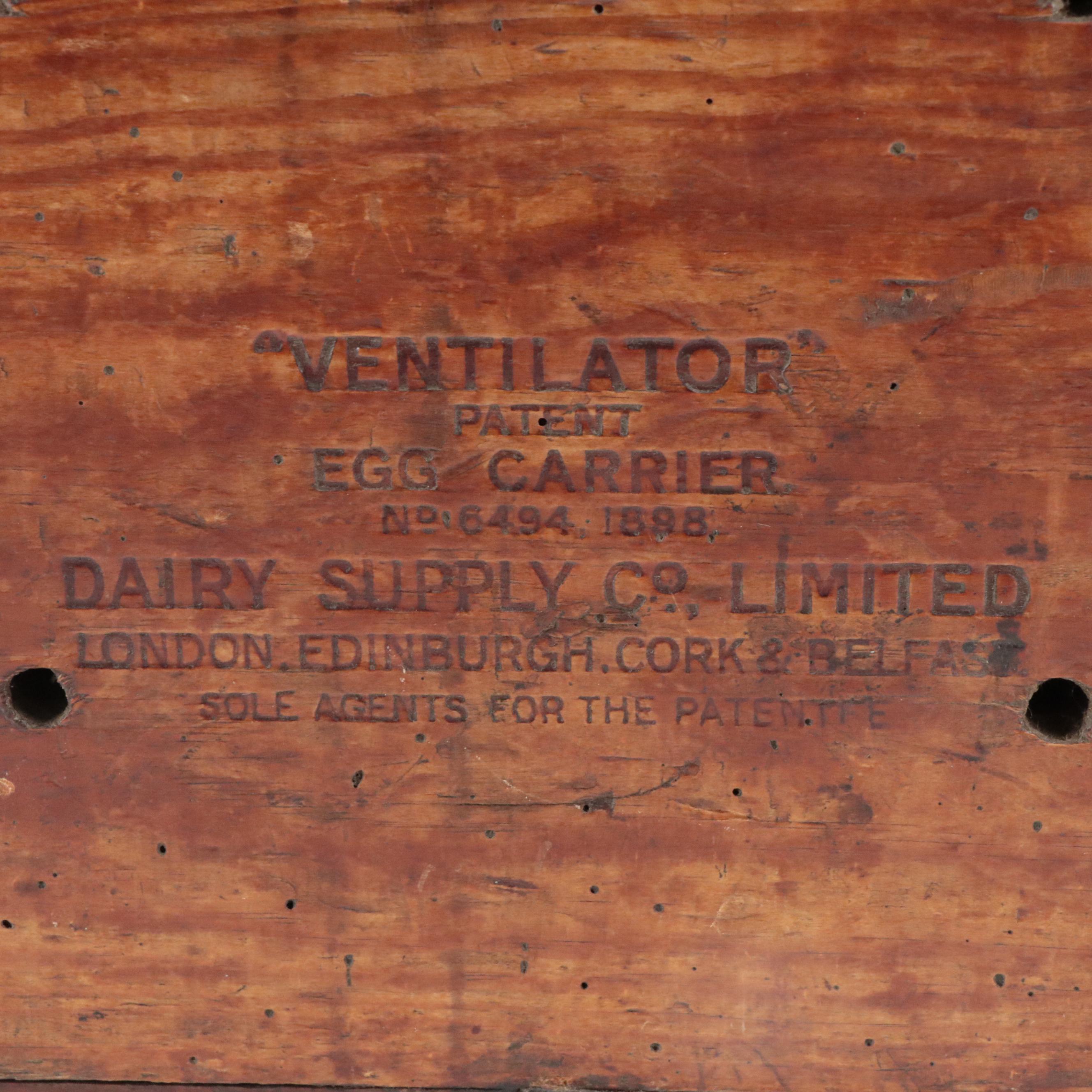 Dairy Supply Co. "Ventilator" Egg Carrier with Colman's Mustard Crates