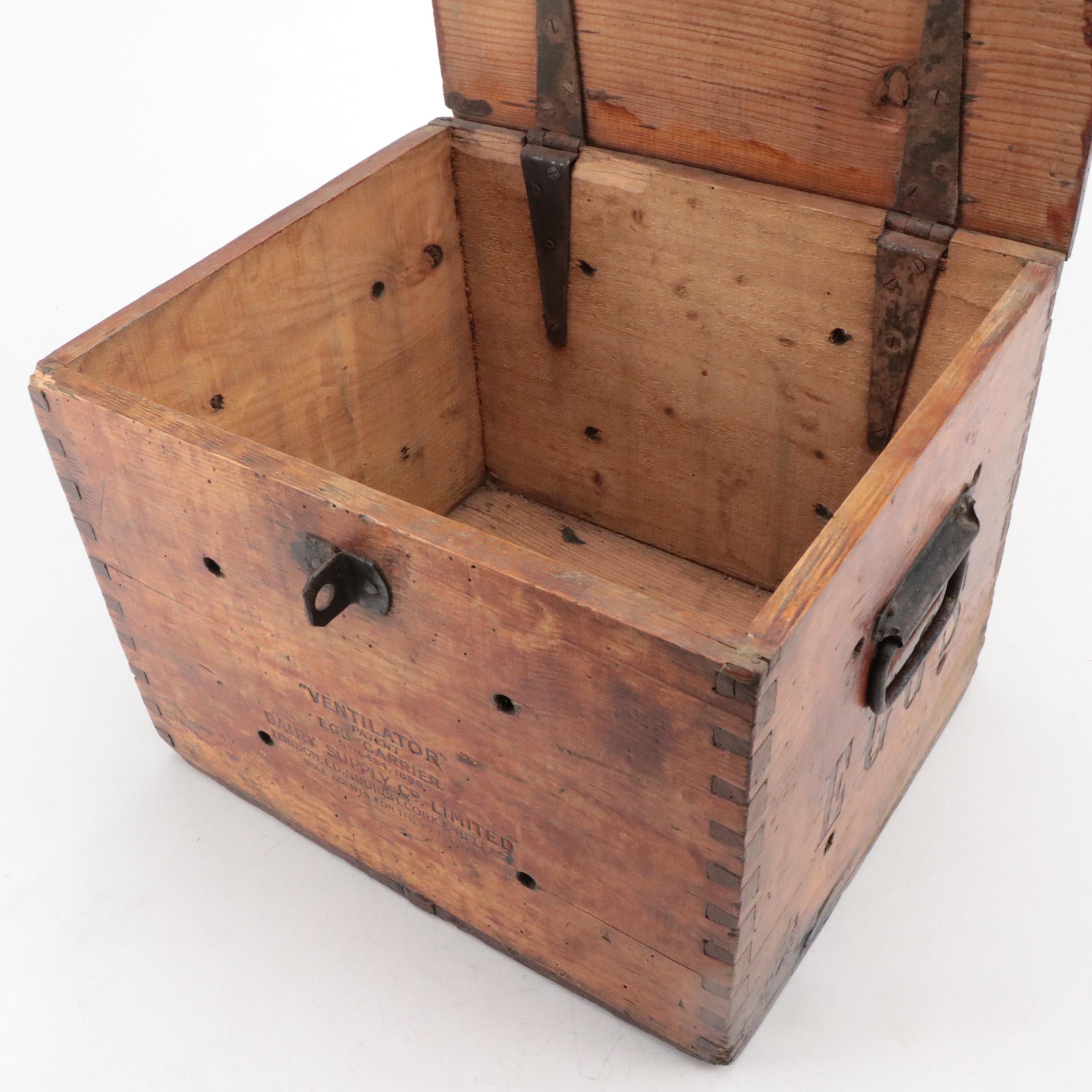 Dairy Supply Co. "Ventilator" Egg Carrier with Colman's Mustard Crates