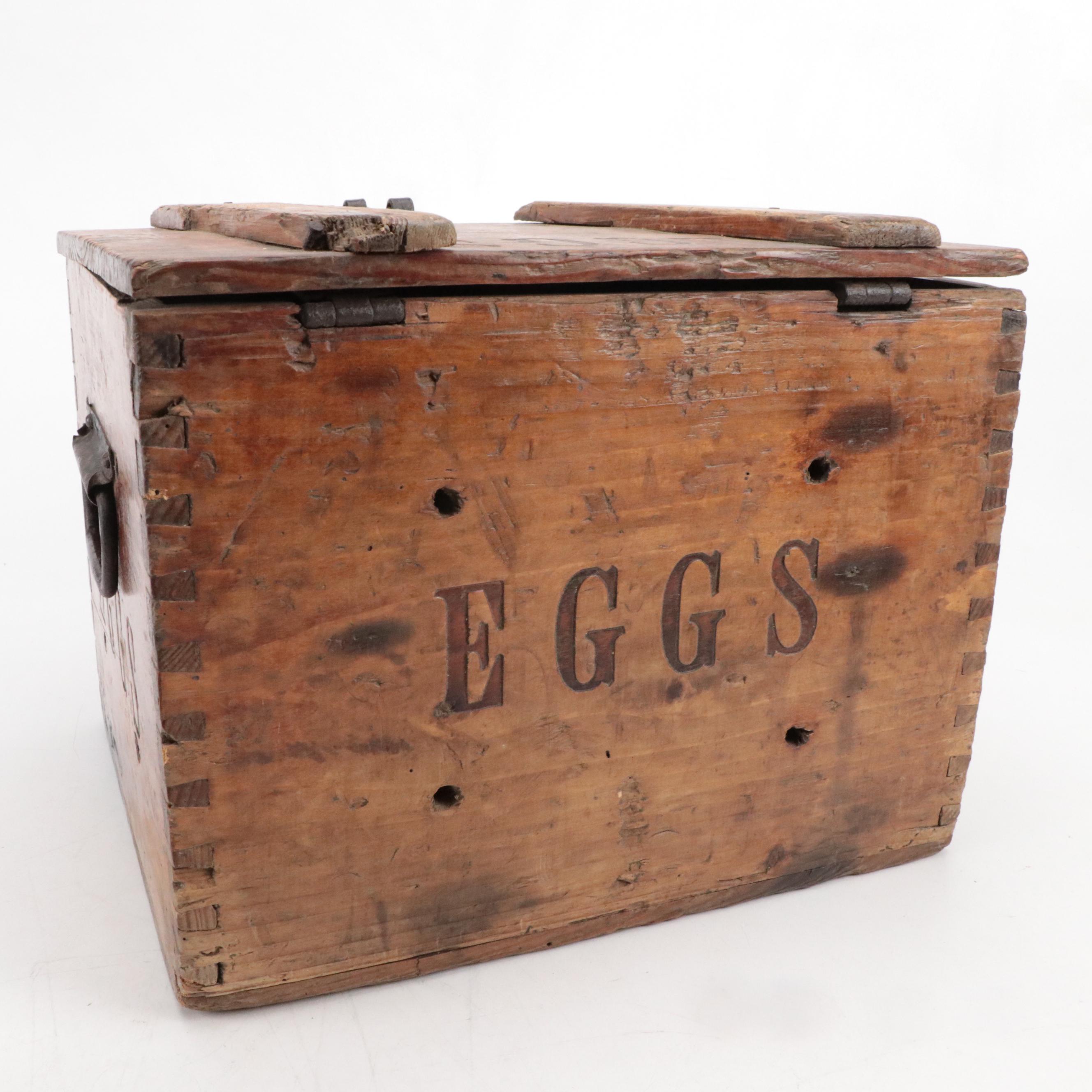 Dairy Supply Co. "Ventilator" Egg Carrier with Colman's Mustard Crates
