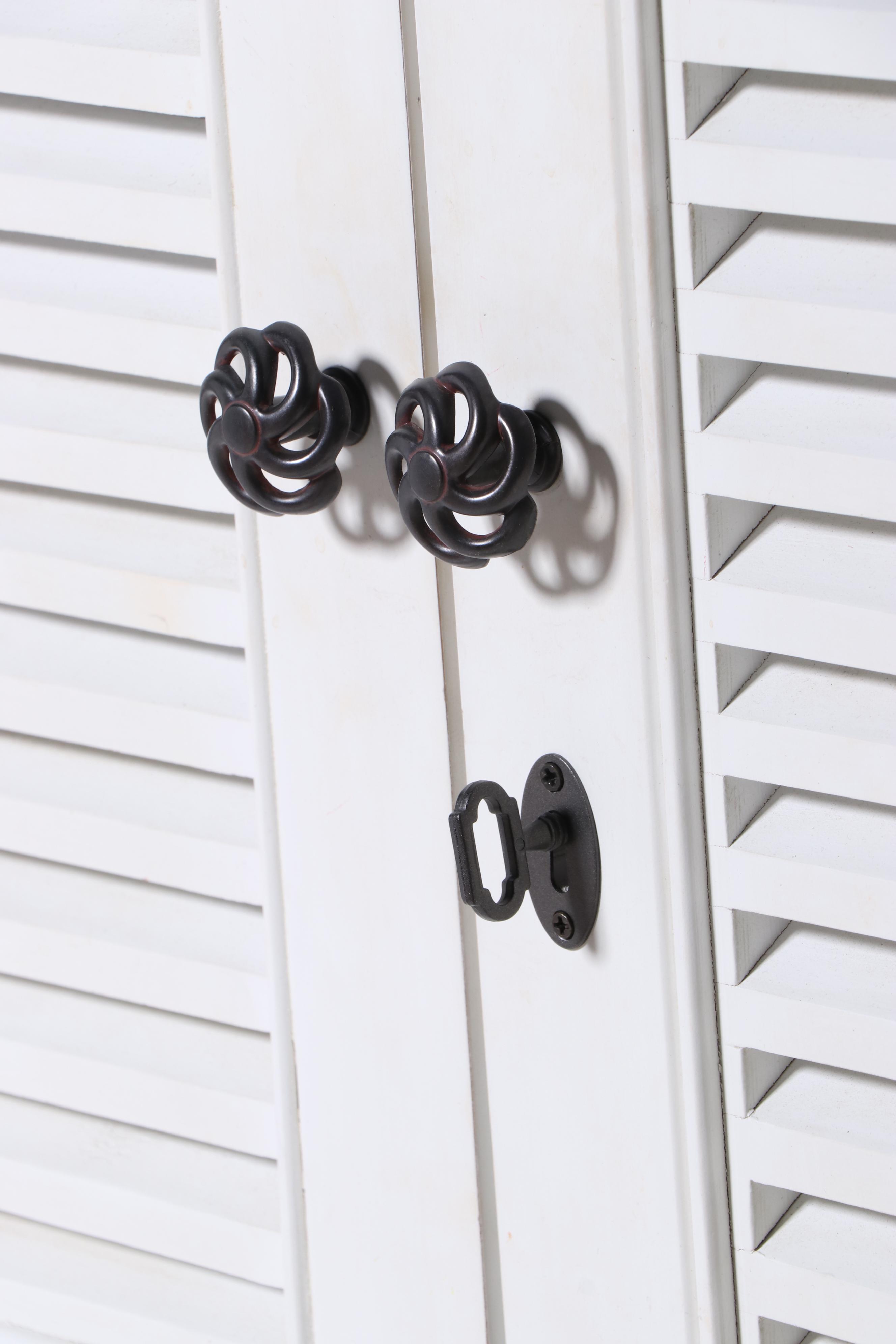 White-Painted Wardrobe with Shutter Doors