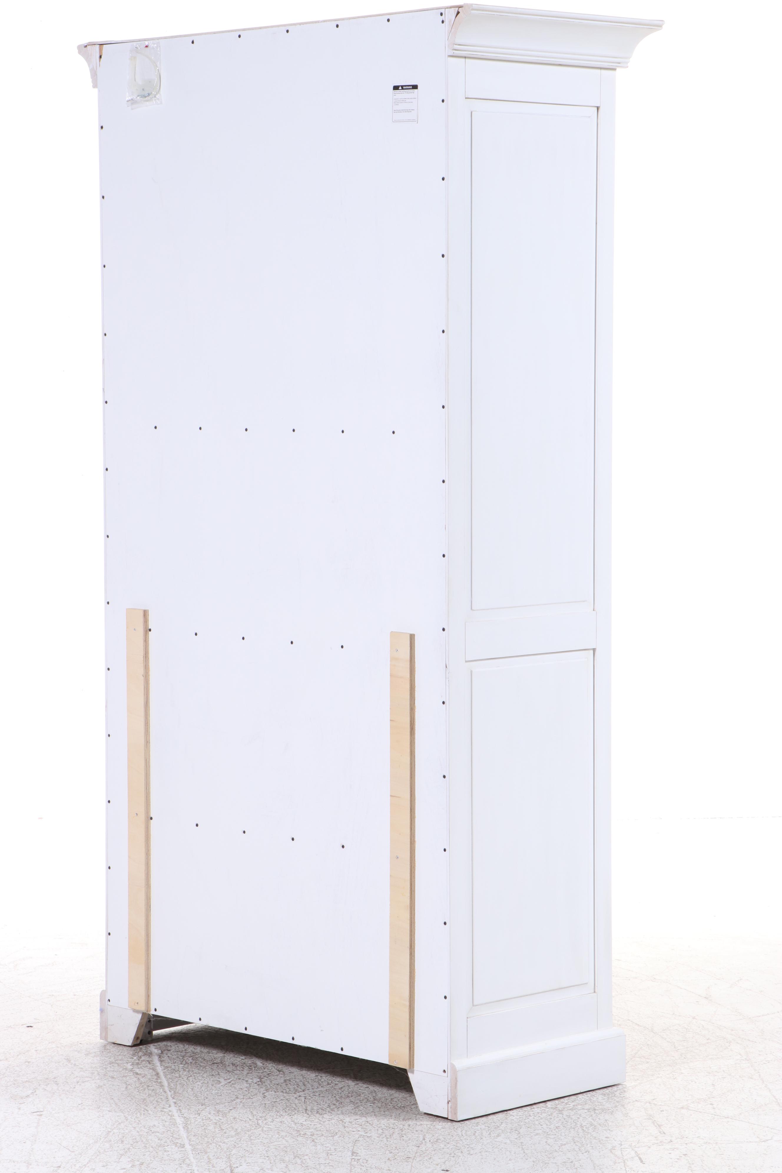 White-Painted Wardrobe with Shutter Doors